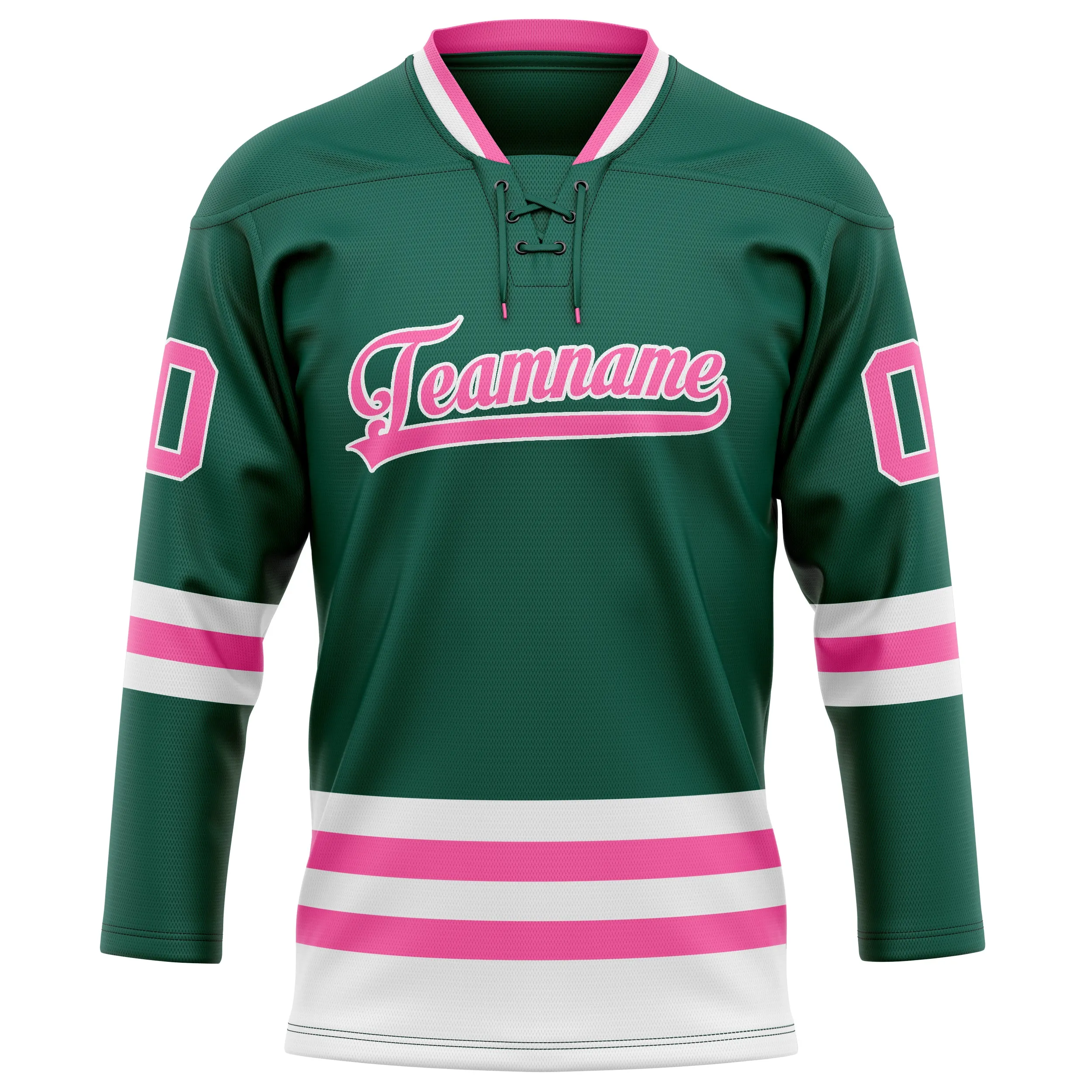 Custom Green Pink Solid Colour Hockey Jersey sold by Tailorly product image thumbnail 2
