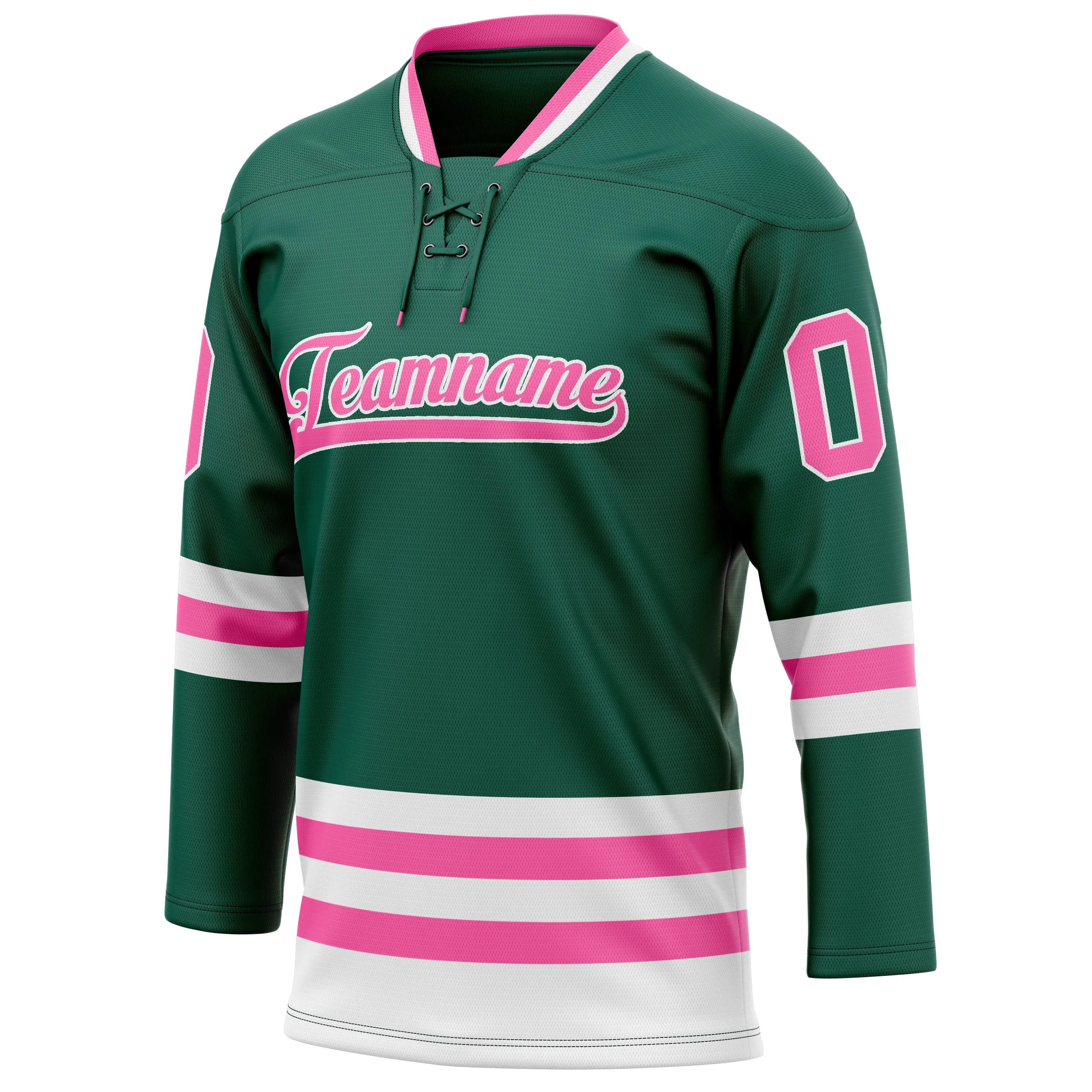 Custom Green Pink Solid Colour Hockey Jersey sold by Tailorly product image thumbnail 3