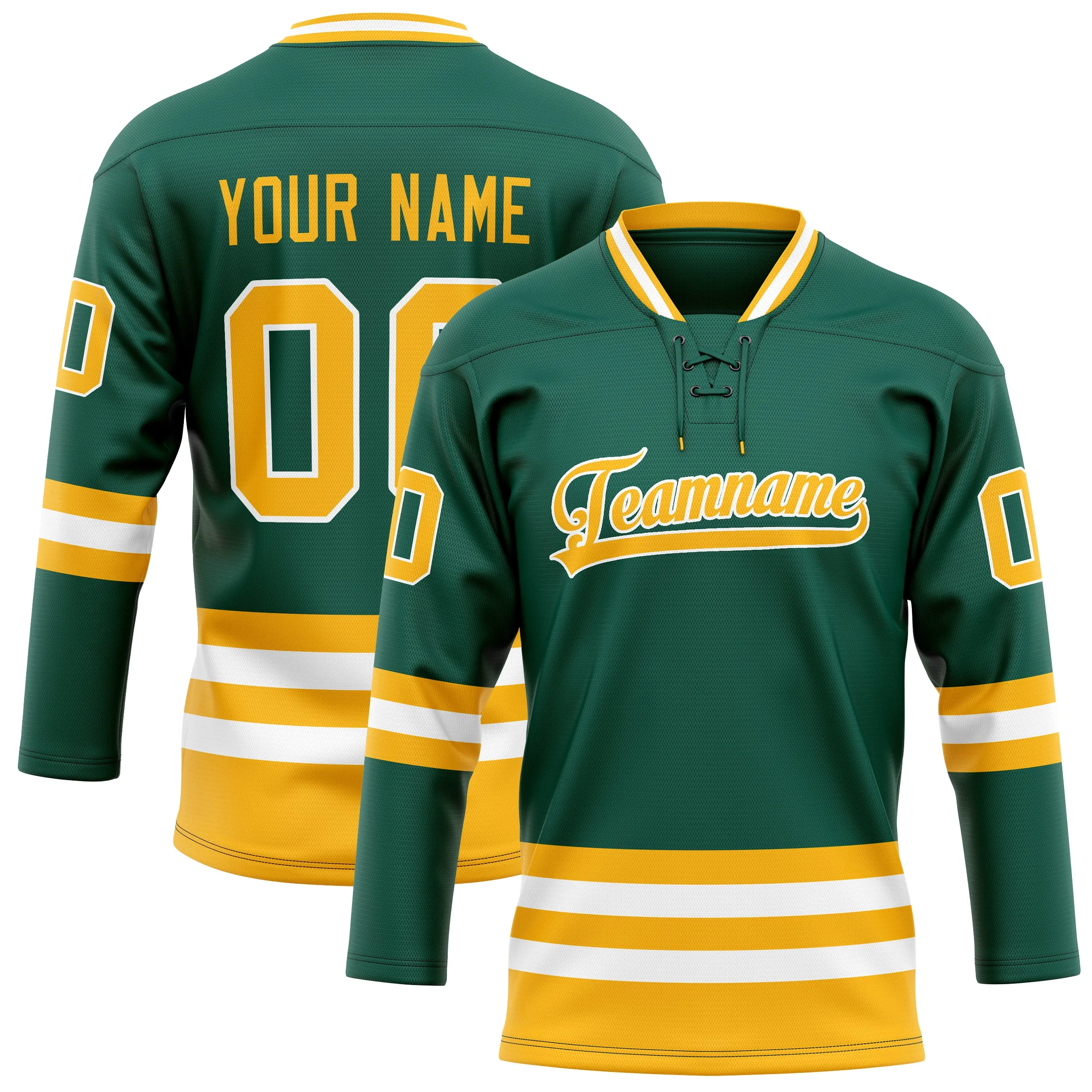 Custom Green Gold Solid Colour Hockey Jersey sold by Tailorly