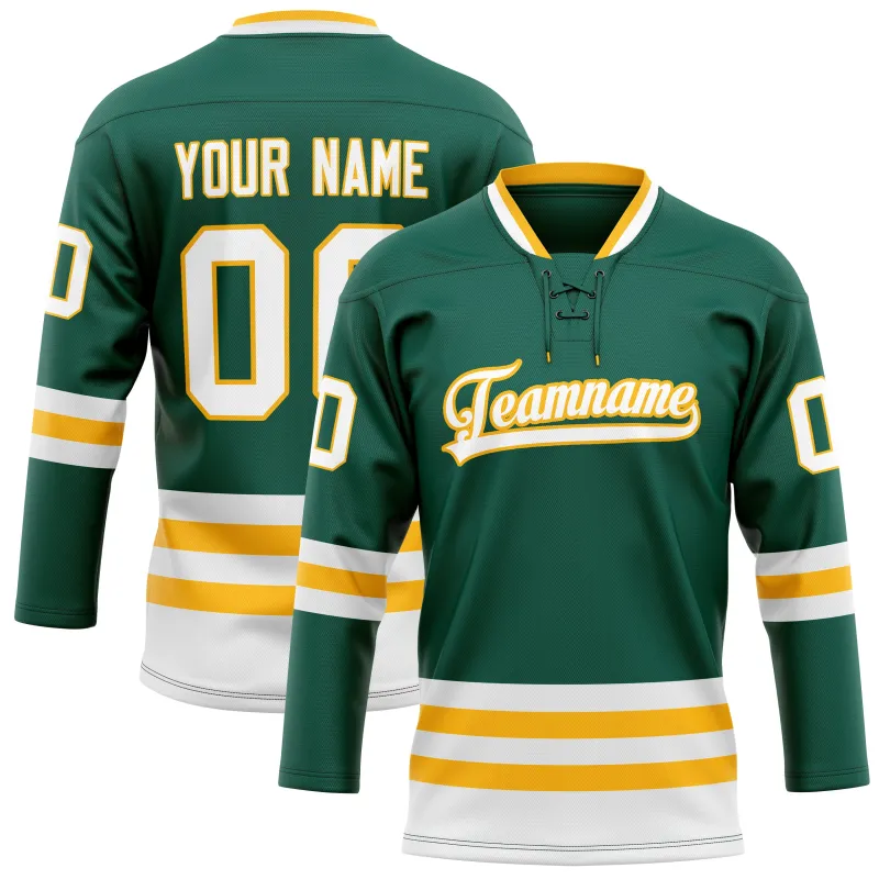 Custom Green White Solid Colour Hockey Jersey sold by Tailorly