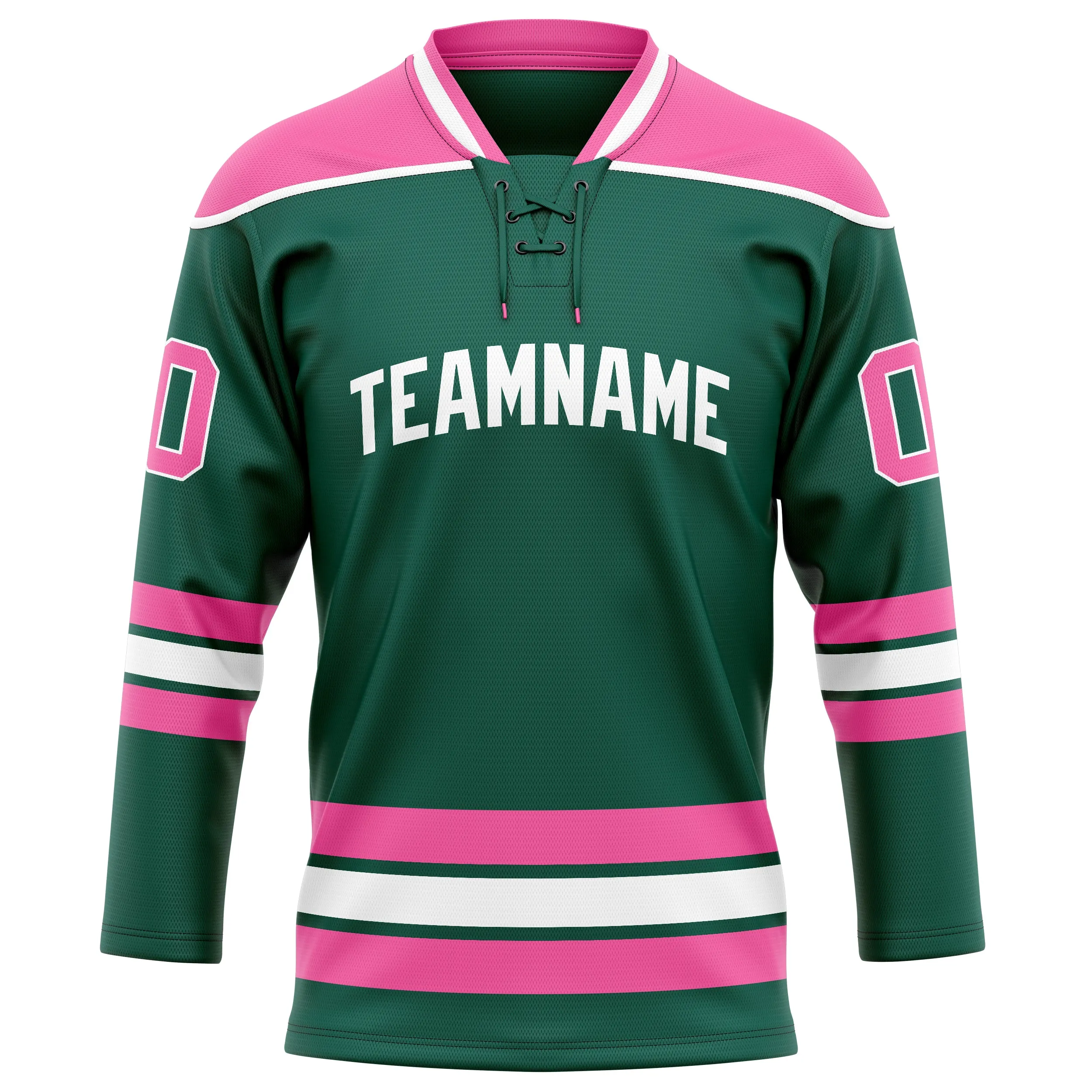 Custom Green Pink Solid Colour Hockey Jersey sold by Tailorly product image thumbnail 2