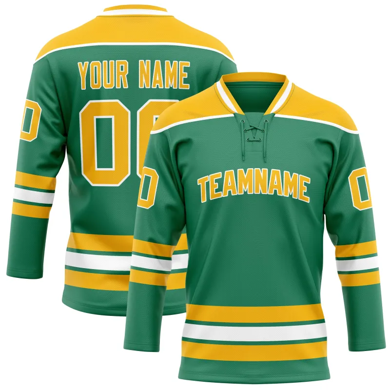 Custom Green Gold Solid Colour Hockey Jersey sold by Tailorly