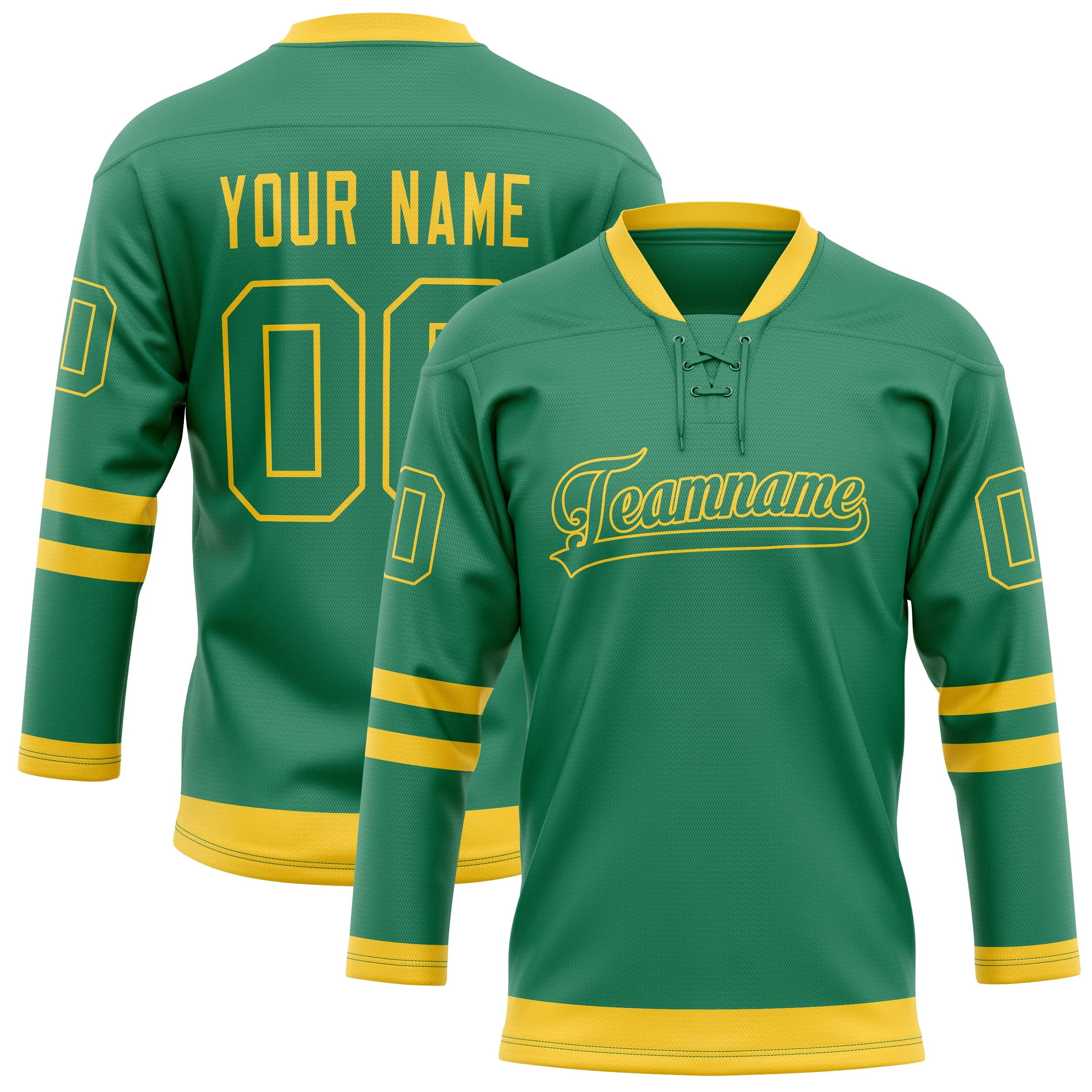 Custom Green Gold Solid Colour Hockey Jersey sold by Tailorly