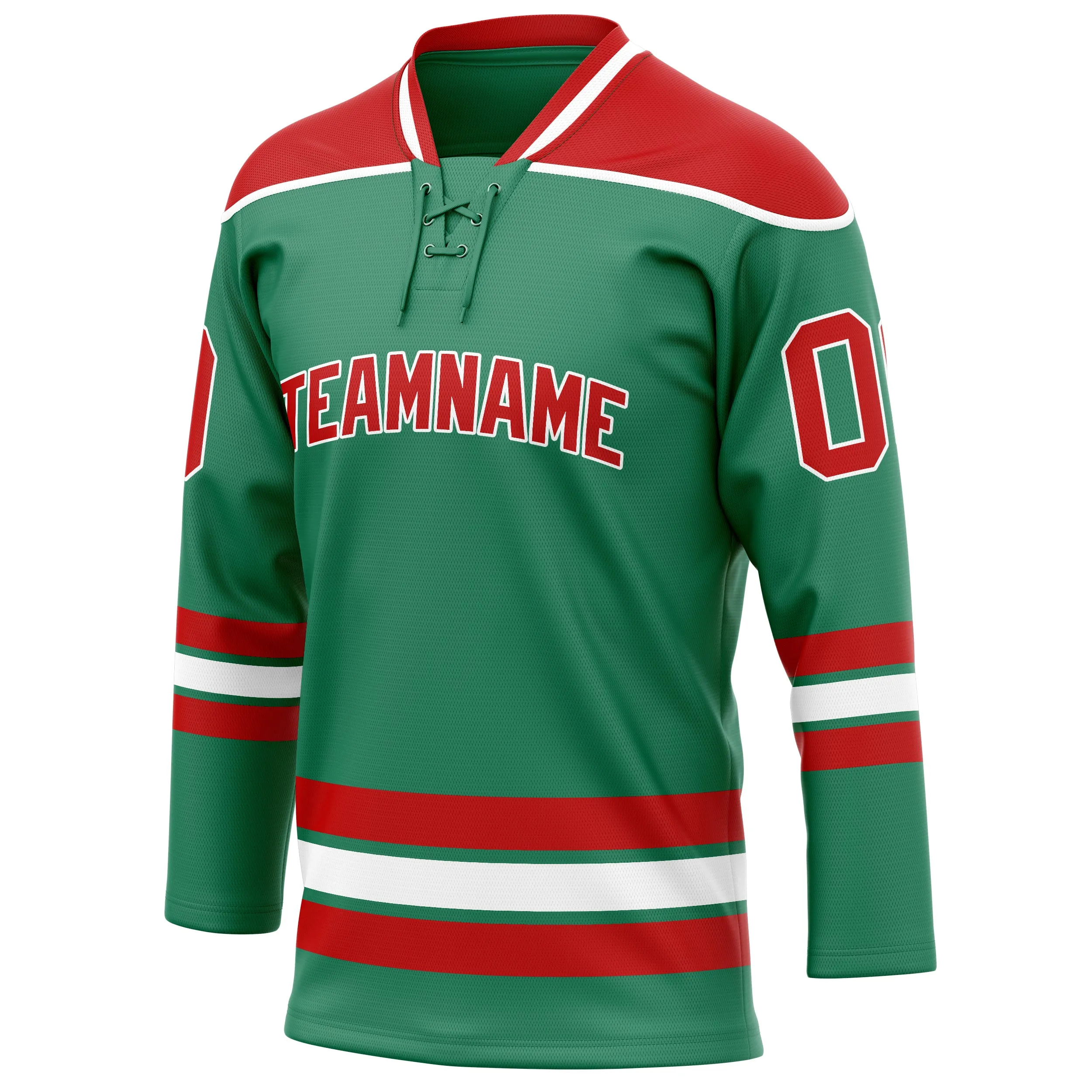 Custom Green Red Solid Colour Hockey Jersey sold by Tailorly product image thumbnail 3