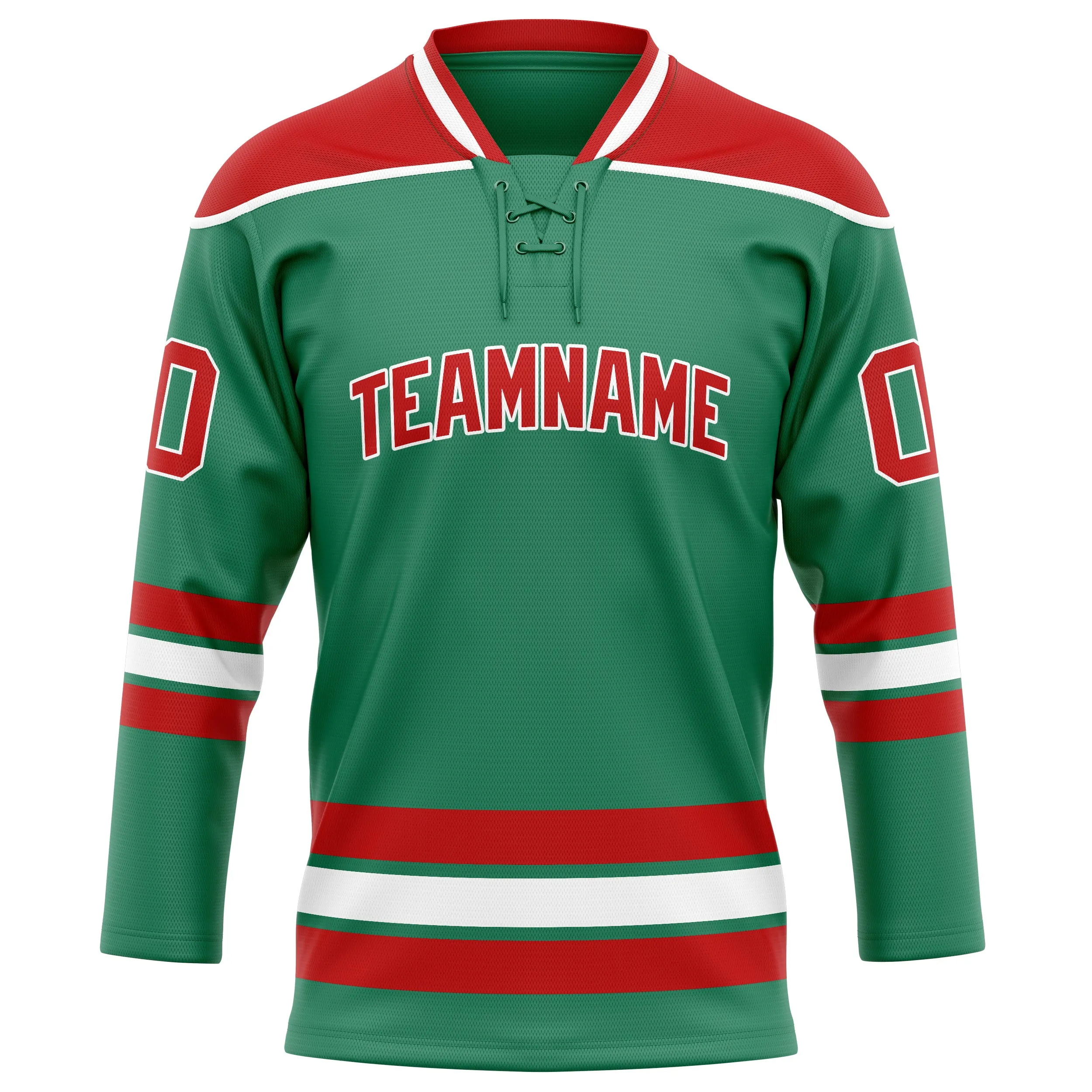 Custom Green Red Solid Colour Hockey Jersey sold by Tailorly product image thumbnail 2