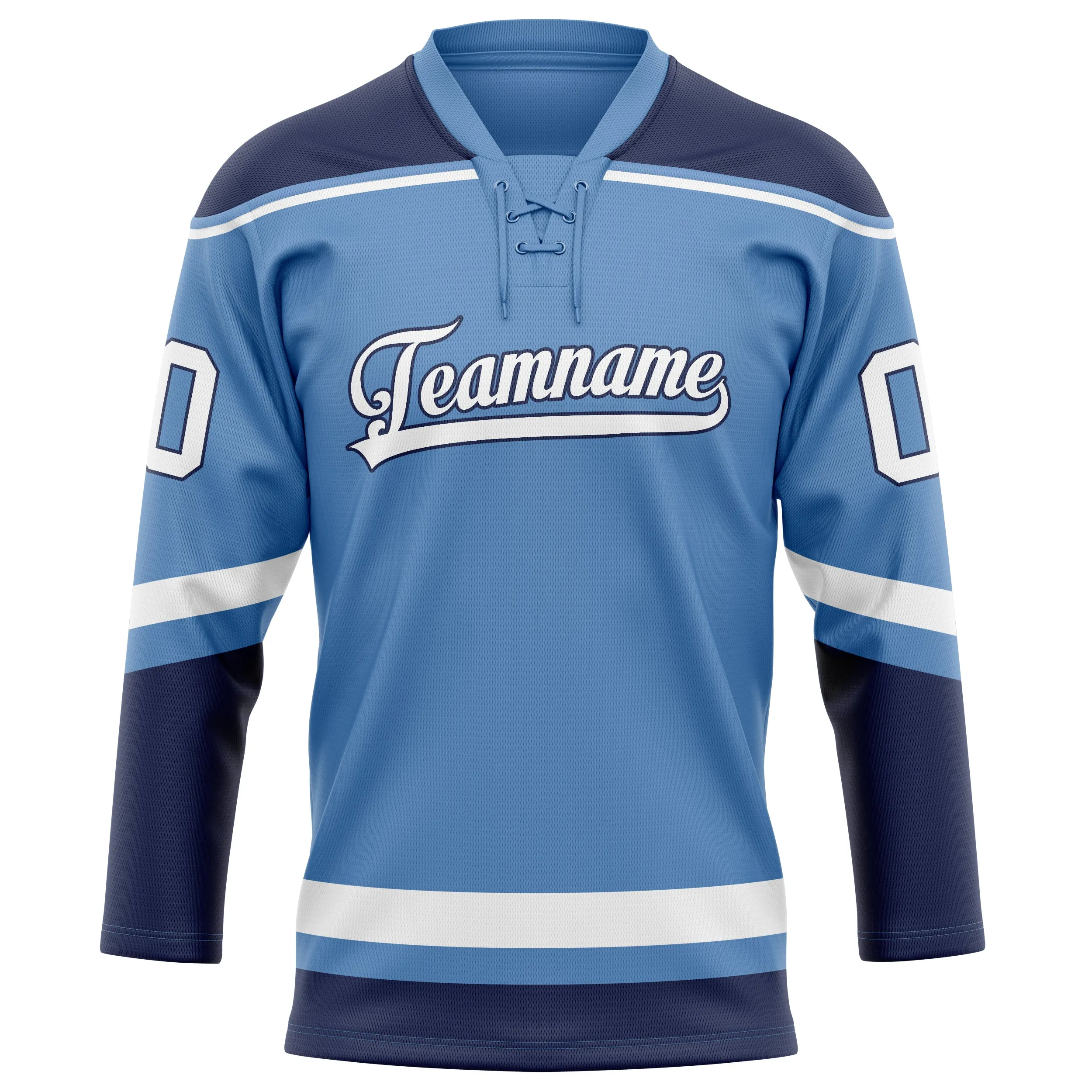 Custom Light Blue Navy Solid Colour Hockey Jersey sold by Tailorly product image thumbnail 2