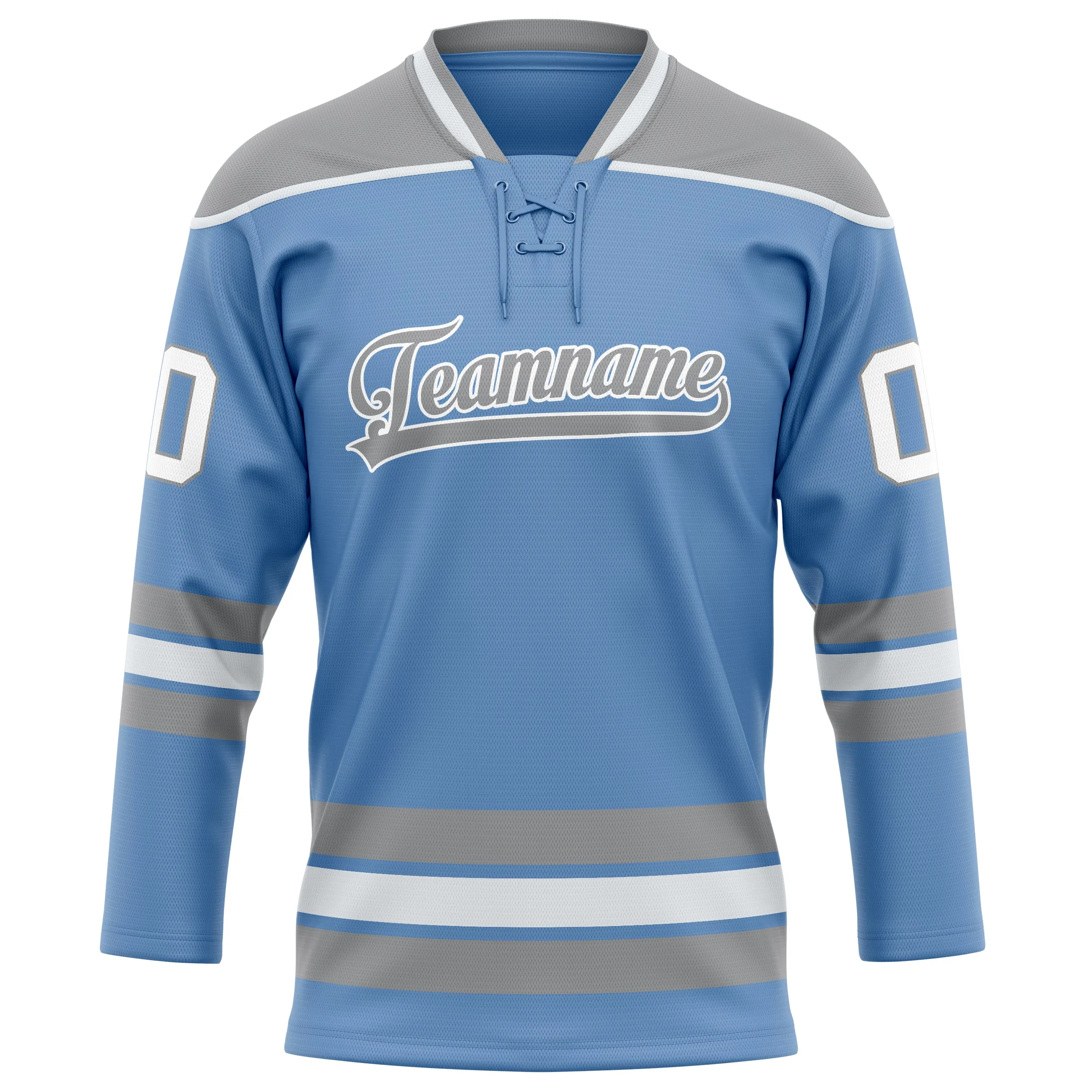 Custom Light Blue Gray Solid Colour Hockey Jersey sold by Tailorly product image thumbnail 2