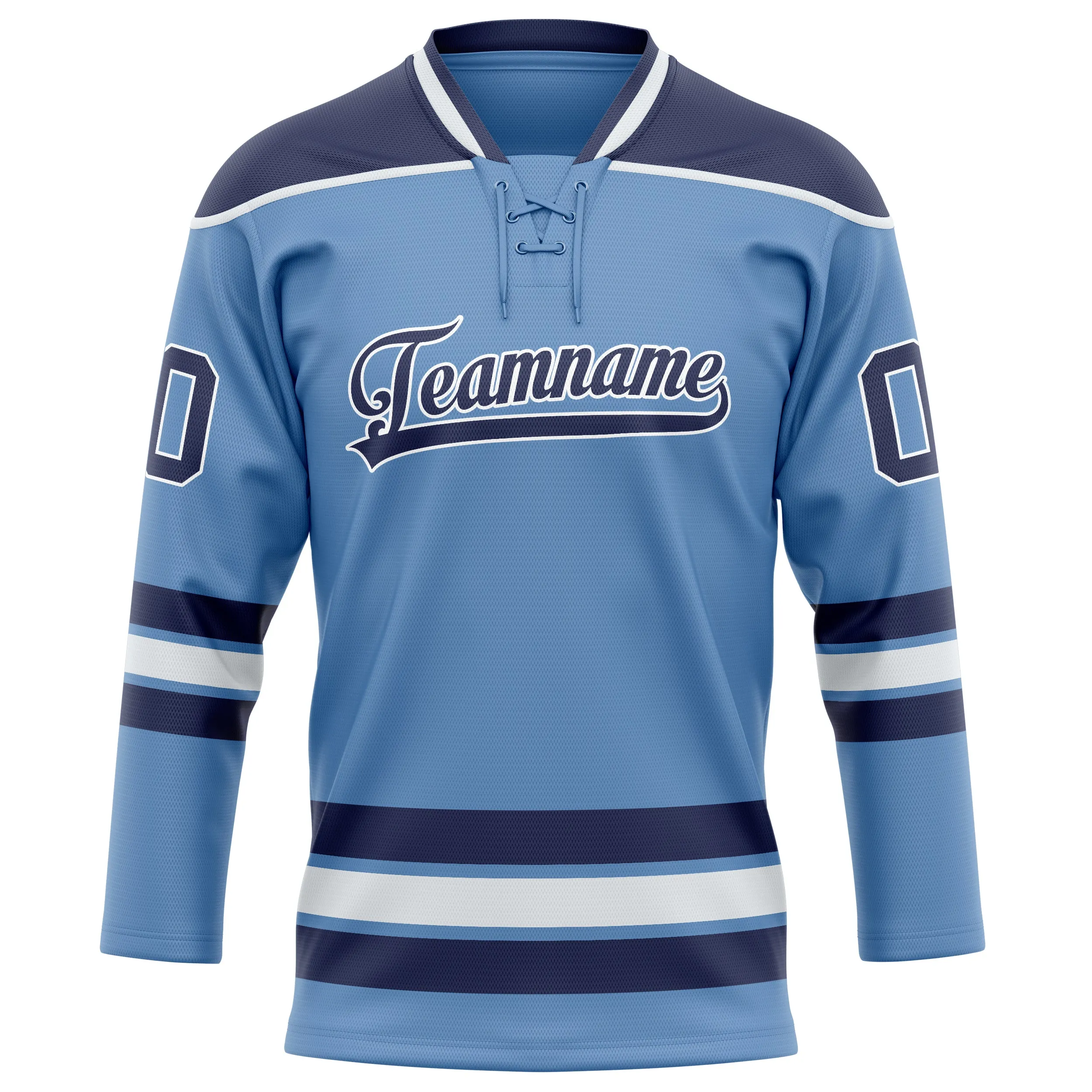 Custom Light Blue Navy Solid Colour Hockey Jersey sold by Tailorly product image thumbnail 2