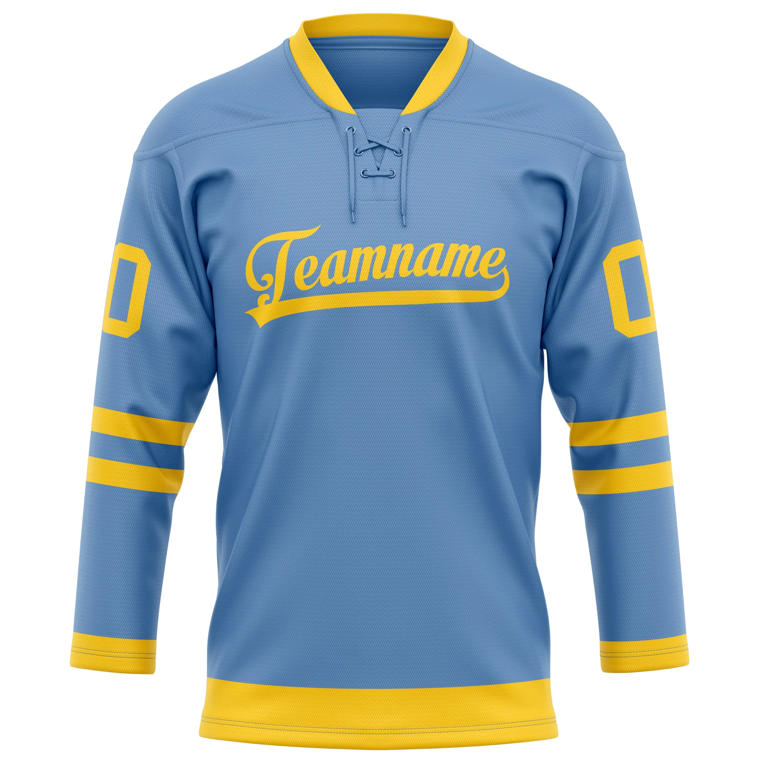 Custom Light Blue Gold Solid Colour Hockey Jersey sold by Tailorly product image thumbnail 2