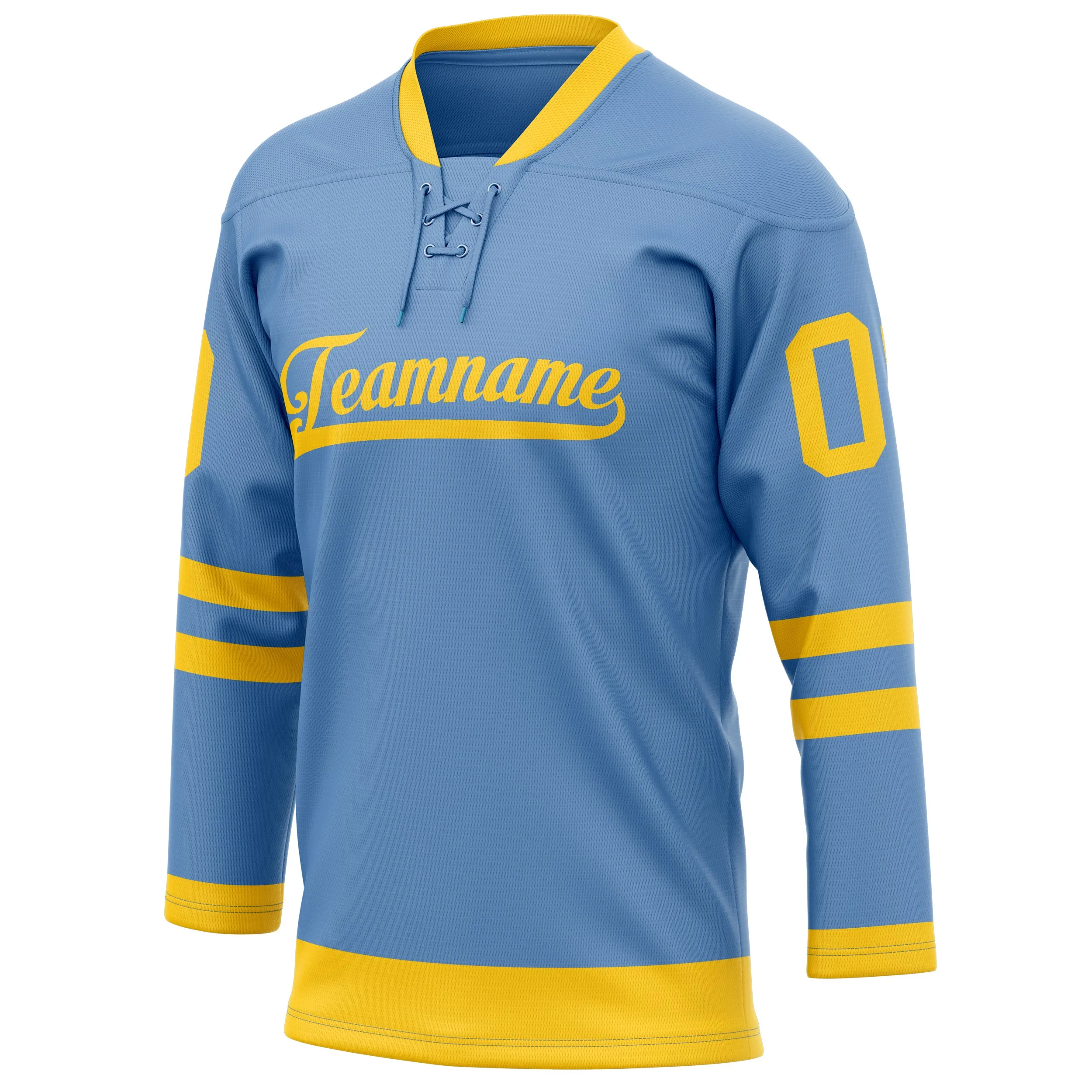 Custom Light Blue Gold Solid Colour Hockey Jersey sold by Tailorly product image thumbnail 3