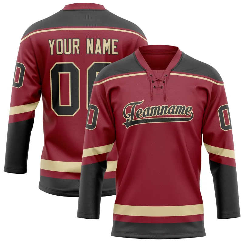 Custom Maroon Black Solid Colour Hockey Jersey sold by Tailorly