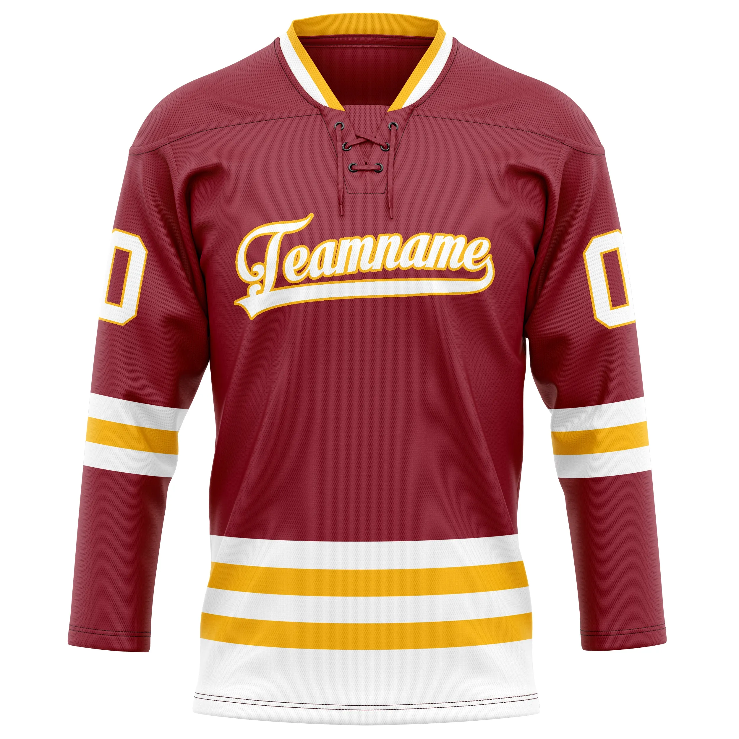 Custom Maroon Gold Solid Colour Hockey Jersey sold by Tailorly product image thumbnail 2