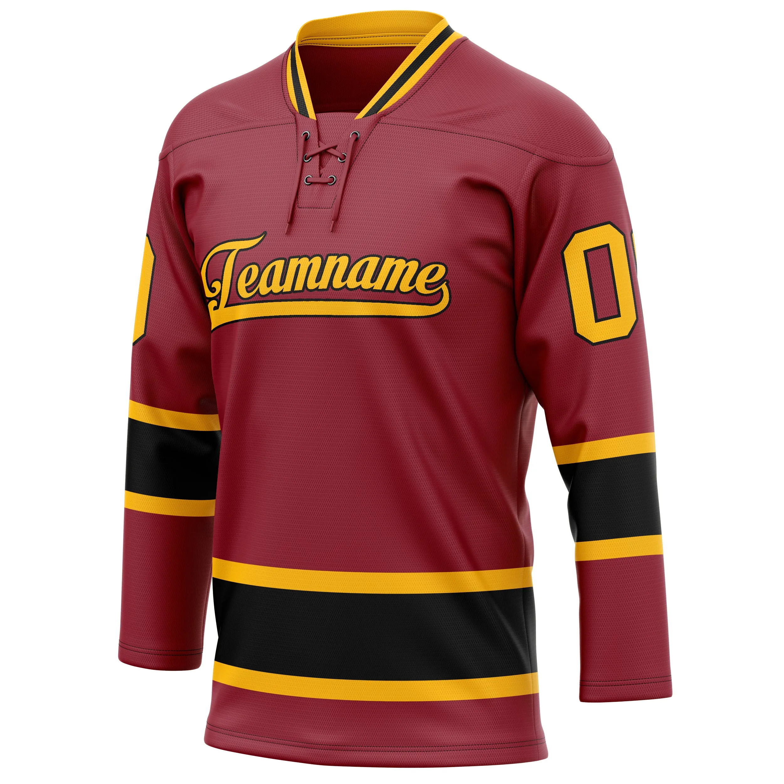 Custom Maroon Gold Solid Colour Hockey Jersey sold by Tailorly product image thumbnail 3