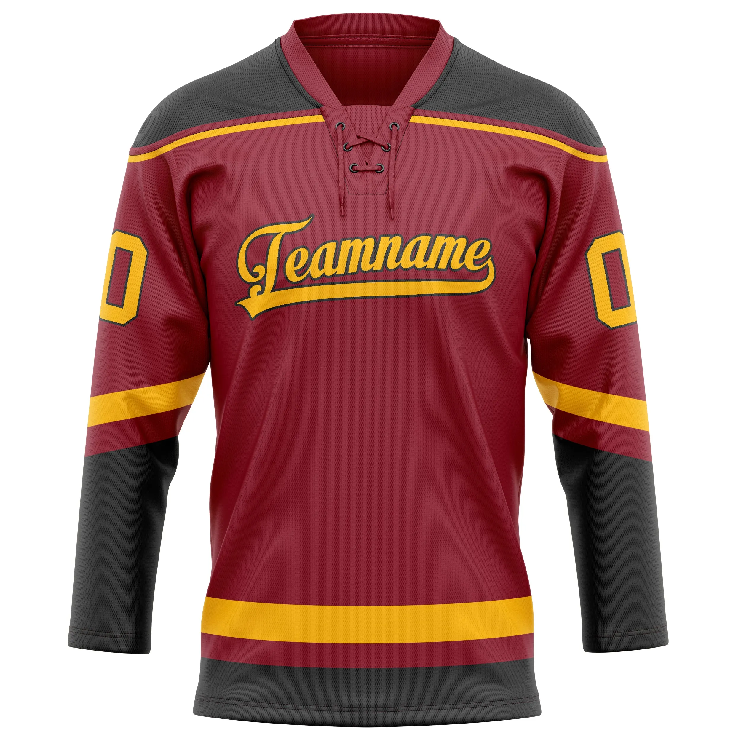 Custom Maroon Gold Solid Colour Hockey Jersey sold by Tailorly product image thumbnail 2