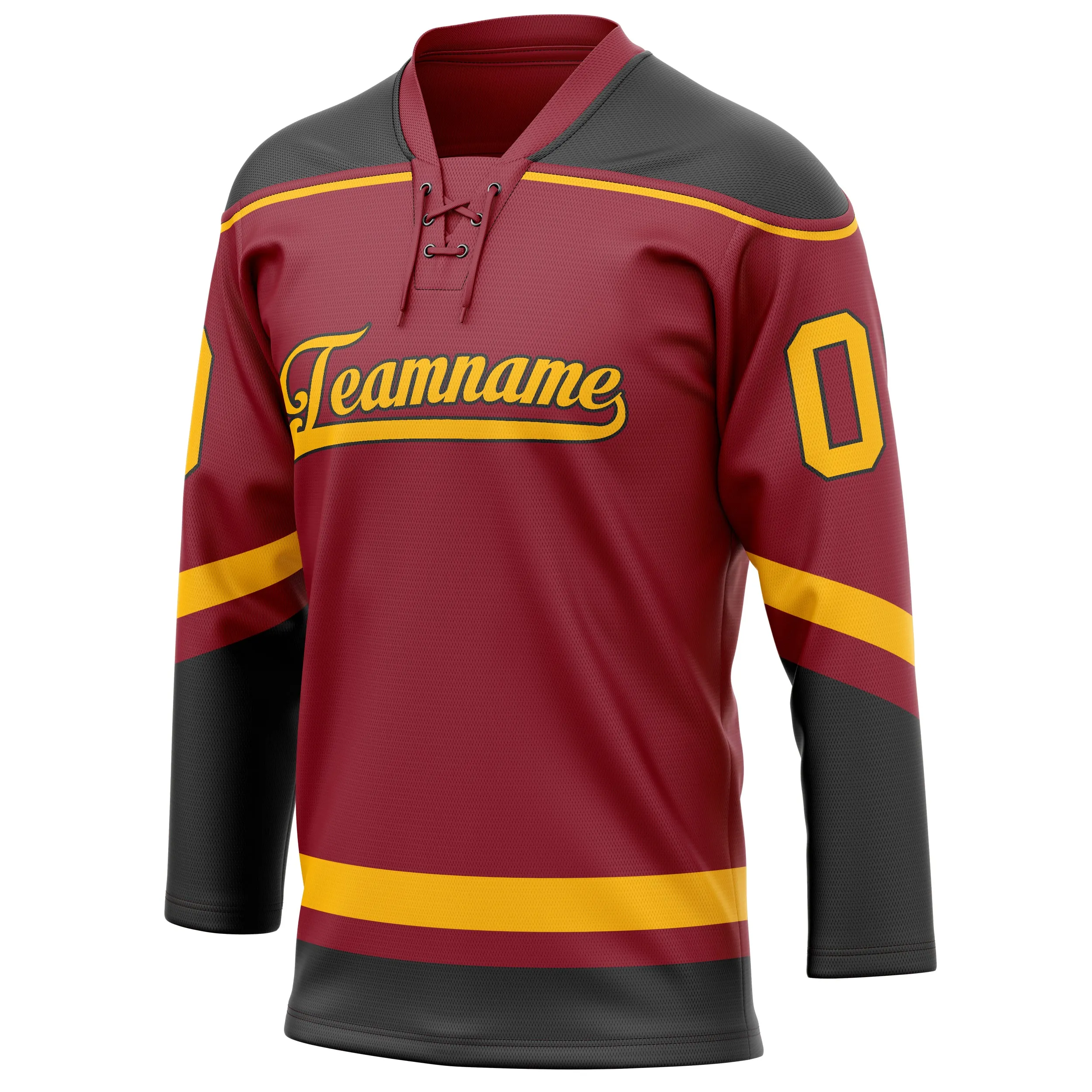 Custom Maroon Gold Solid Colour Hockey Jersey sold by Tailorly product image thumbnail 3