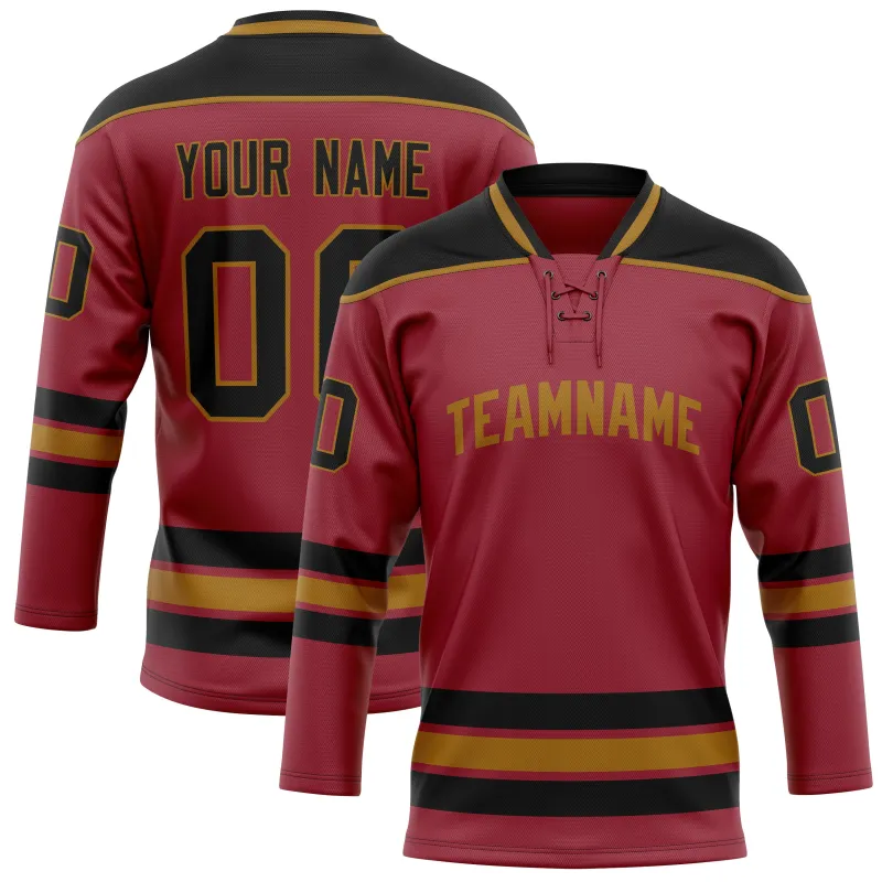 Custom Maroon Black Solid Colour Hockey Jersey sold by Tailorly