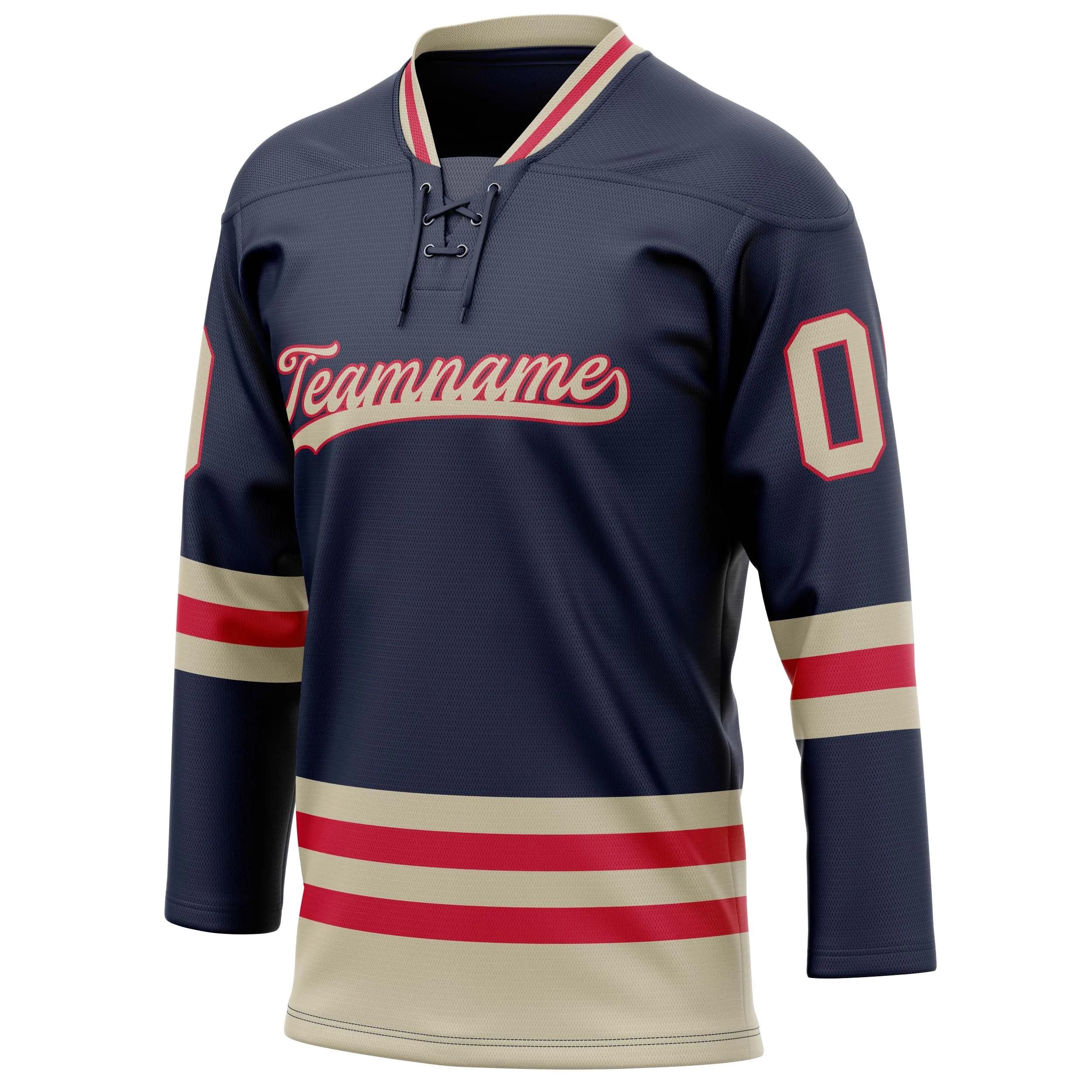 Custom Navy Cream Solid Colour Hockey Jersey sold by Tailorly product image thumbnail 3