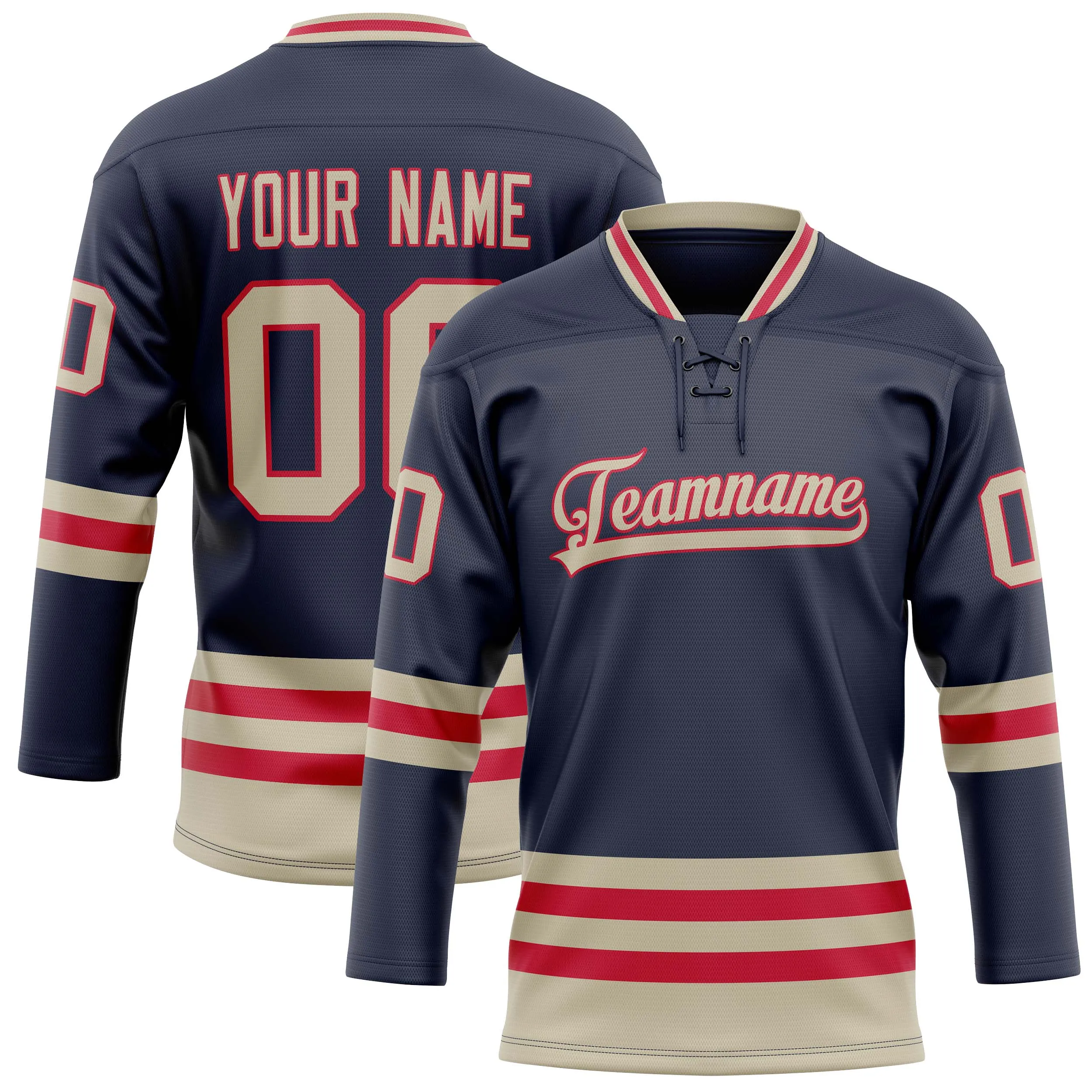 Custom Navy Cream Solid Colour Hockey Jersey sold by Tailorly