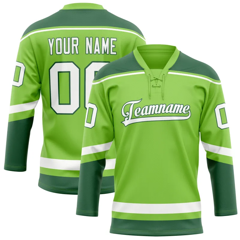 Custom Neon Green Kelly Green Solid Colour Hockey Jersey sold by Tailorly