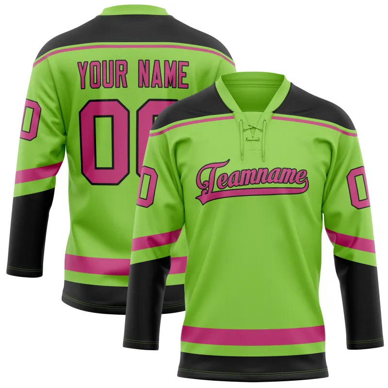 Custom Neon Green Pink Solid Colour Hockey Jersey sold by Tailorly