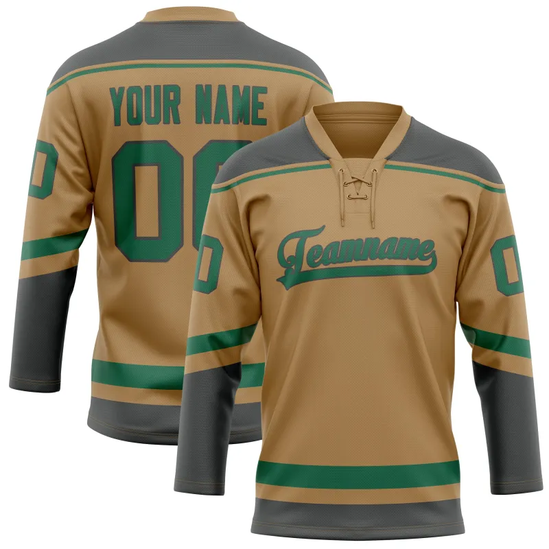 Custom Old Gold Gray Solid Colour Hockey Jersey sold by Tailorly