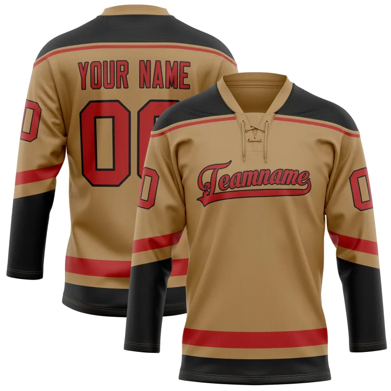 Custom Old Gold Black Solid Colour Hockey Jersey sold by Tailorly