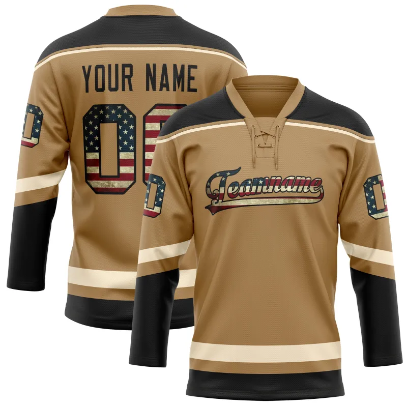 Custom Old Gold Cream Solid Colour Hockey Jersey sold by Tailorly