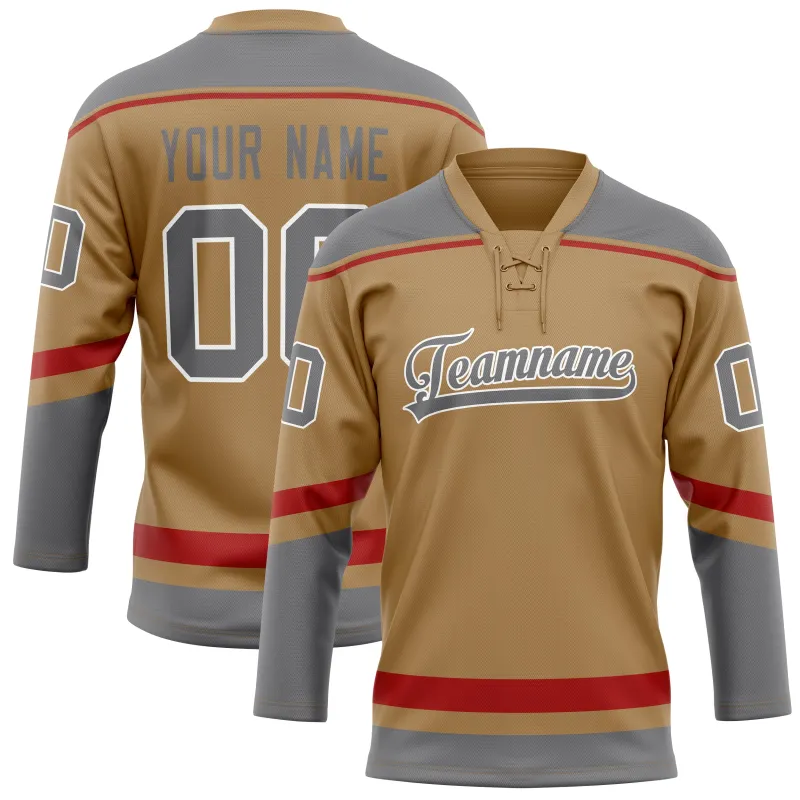 Custom Old Gold Gray Solid Colour Hockey Jersey sold by Tailorly