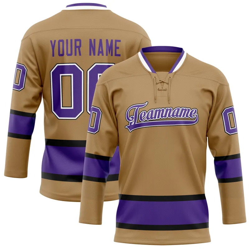 Custom Old Gold Purple Solid Colour Hockey Jersey sold by Tailorly