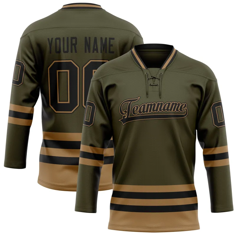 Custom Olive Black Solid Colour Hockey Jersey sold by Tailorly