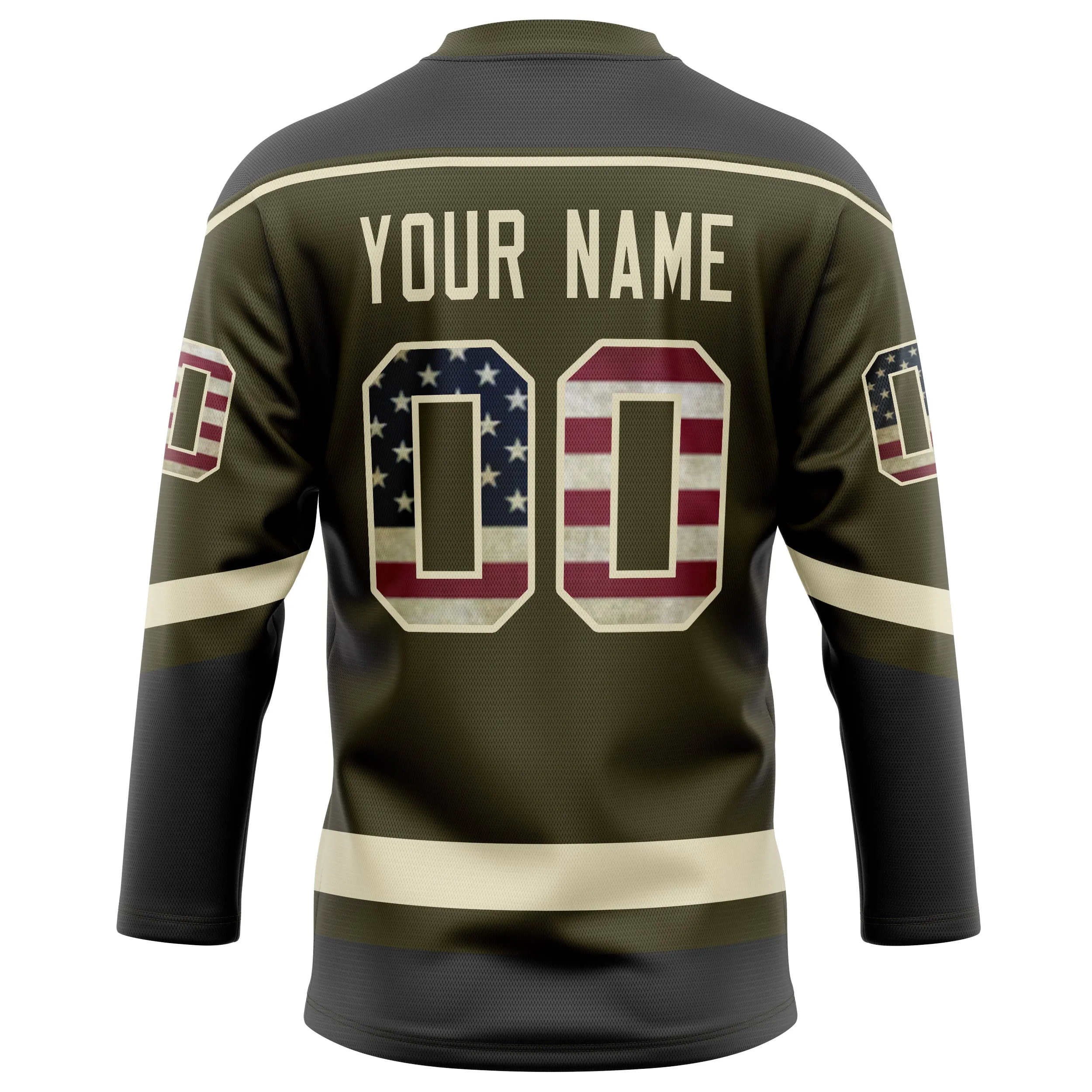 Custom Olive Cream Solid Colour Hockey Jersey sold by Tailorly product image thumbnail 4