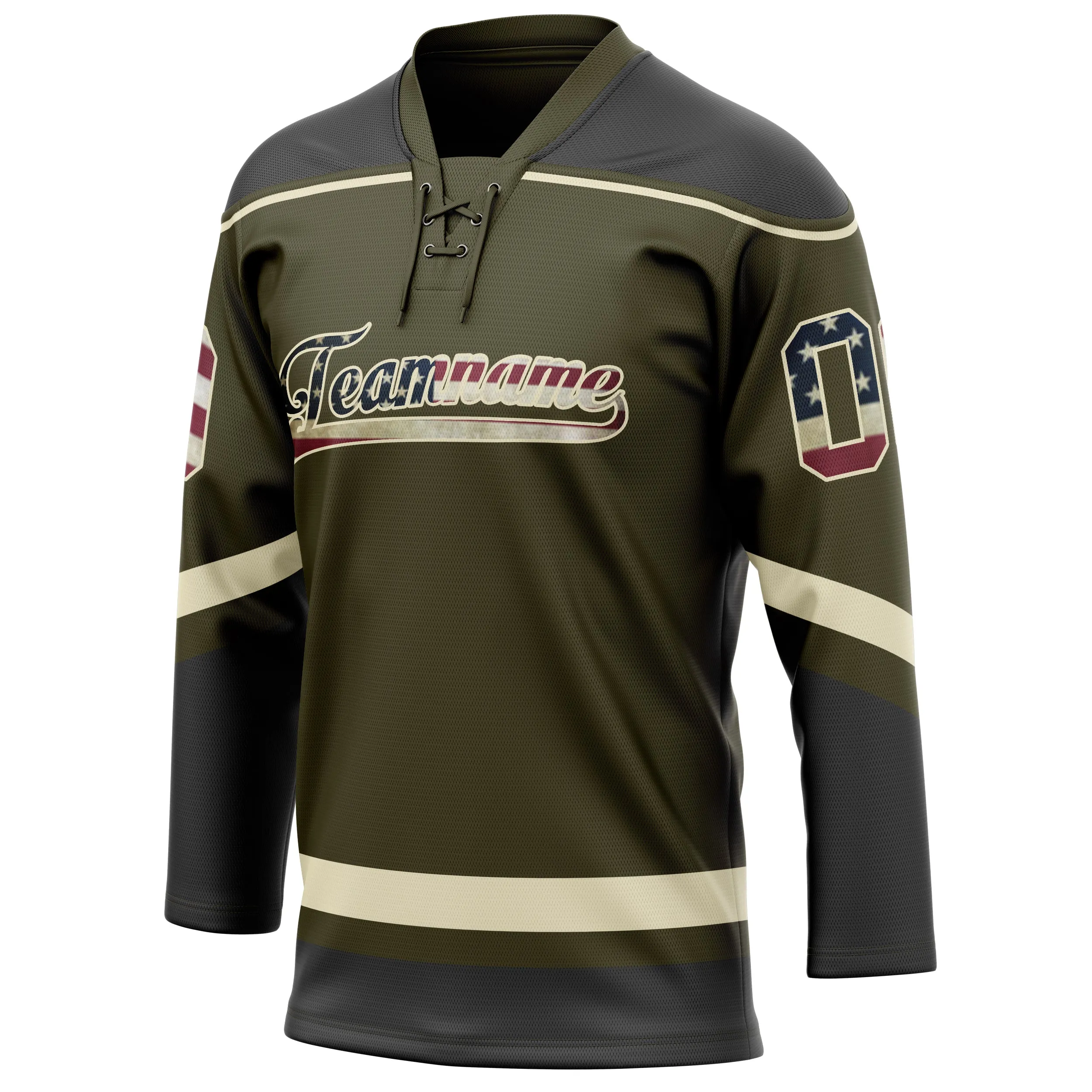 Custom Olive Cream Solid Colour Hockey Jersey sold by Tailorly product image thumbnail 3