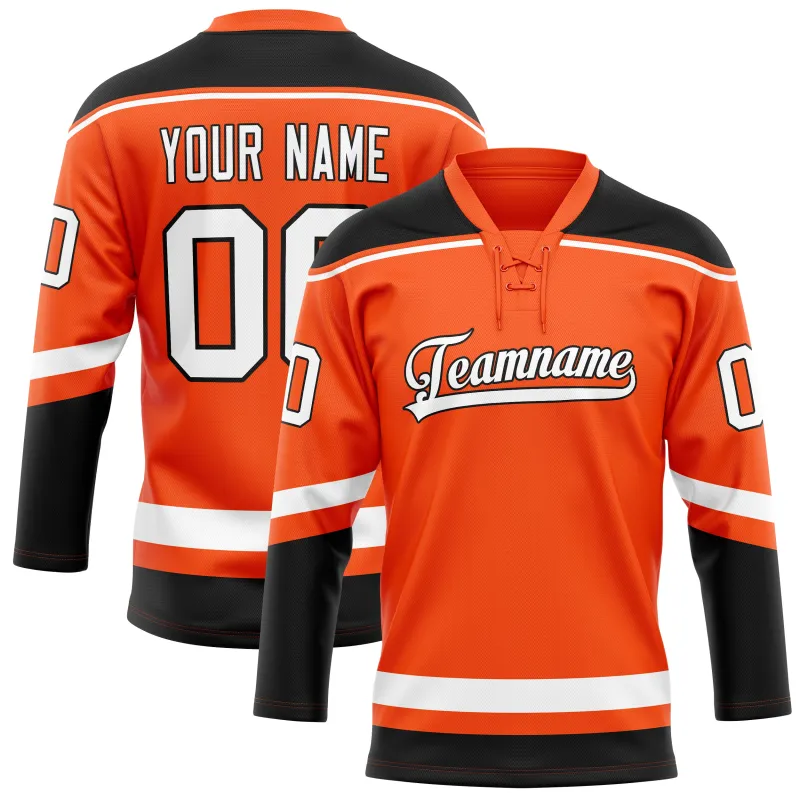 Custom Orange Black Solid Colour Hockey Jersey sold by Tailorly