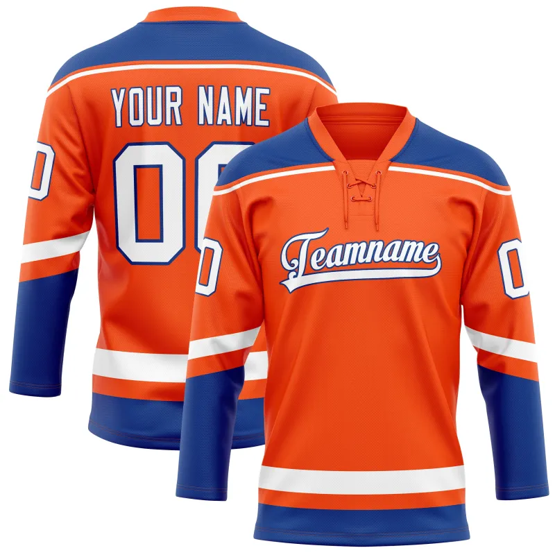 Custom Orange Royal Solid Colour Hockey Jersey sold by Tailorly