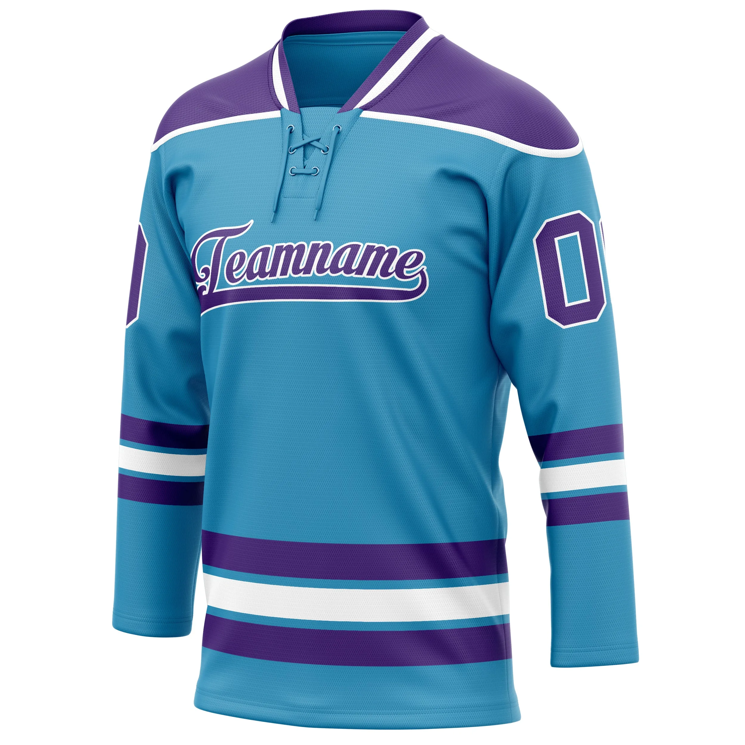 Custom Panther Blue Purple Solid Colour Hockey Jersey sold by Tailorly product image thumbnail 3