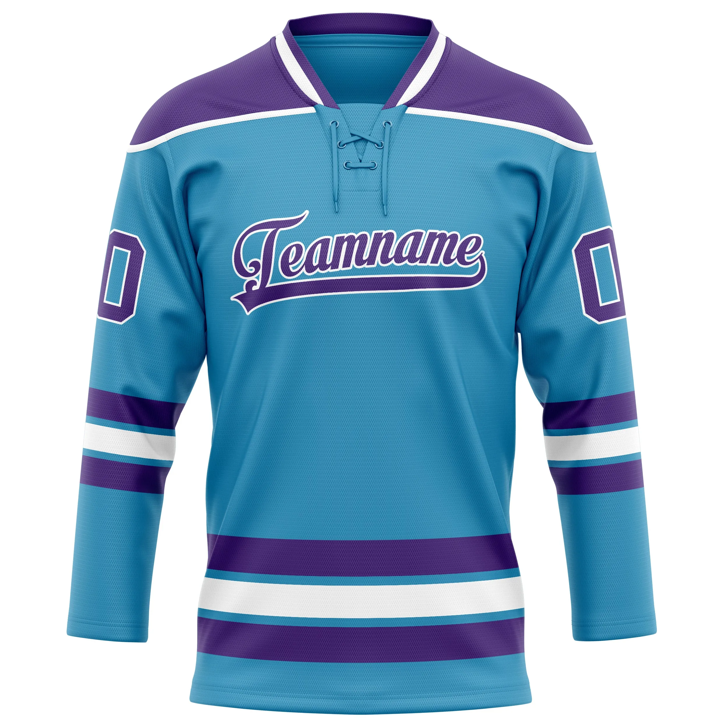 Custom Panther Blue Purple Solid Colour Hockey Jersey sold by Tailorly product image thumbnail 2