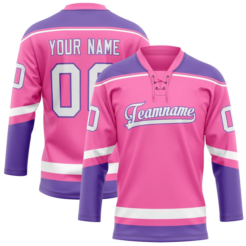 Custom Pink Purple Solid Colour Hockey Jersey sold by Tailorly