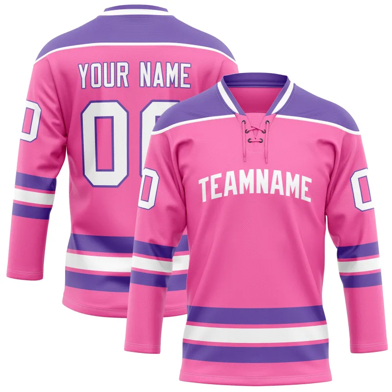 Custom Pink Purple Solid Colour Hockey Jersey sold by Tailorly