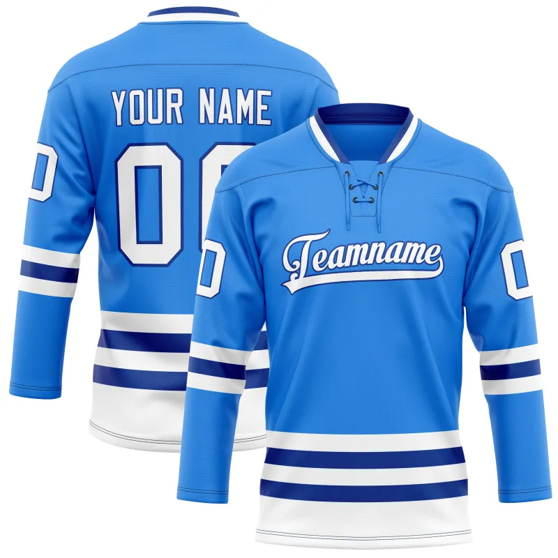 Custom Powder Blue Royal Solid Colour Hockey Jersey sold by Tailorly