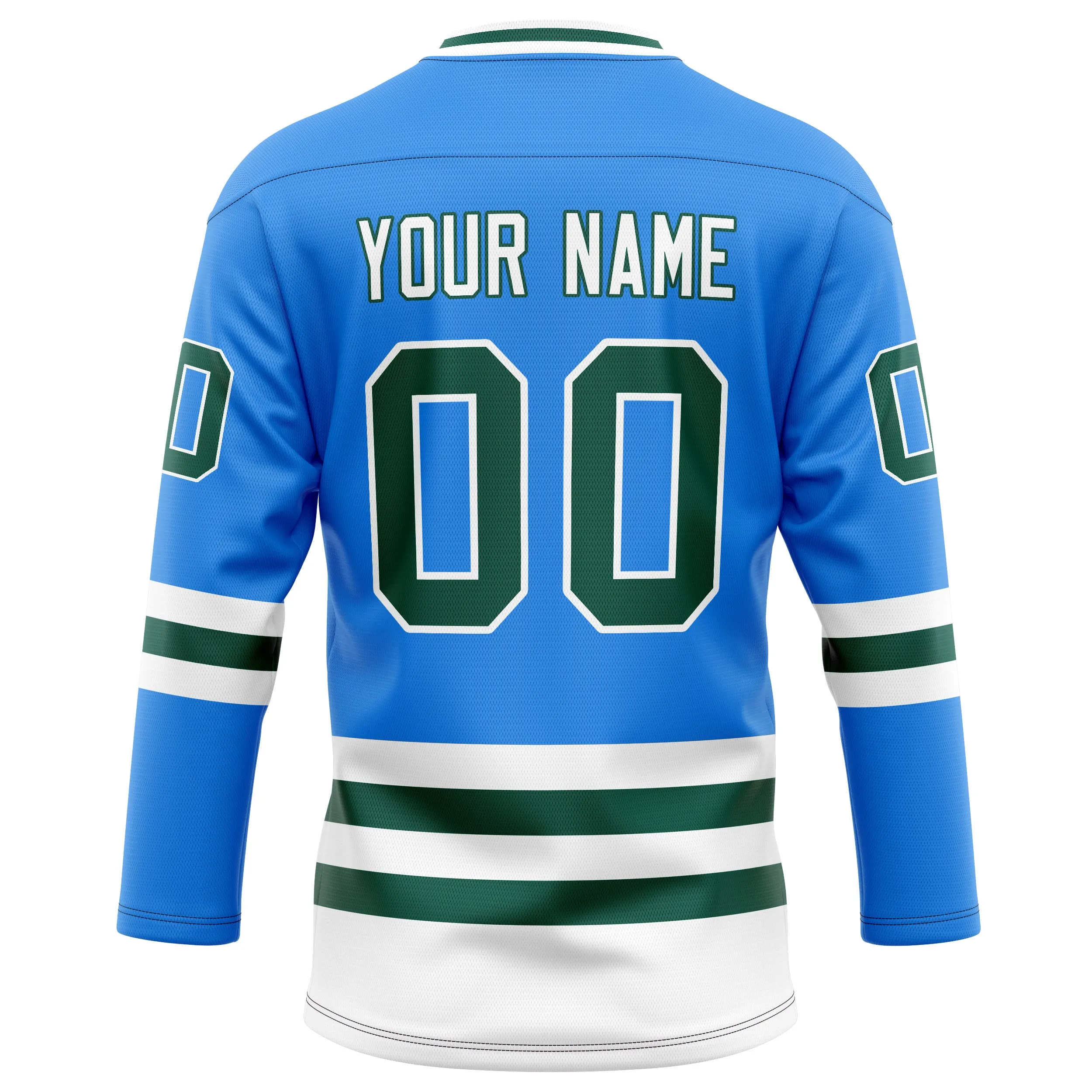 Custom Powder Blue Kelly Green Solid Colour Hockey Jersey sold by Tailorly product image thumbnail 4