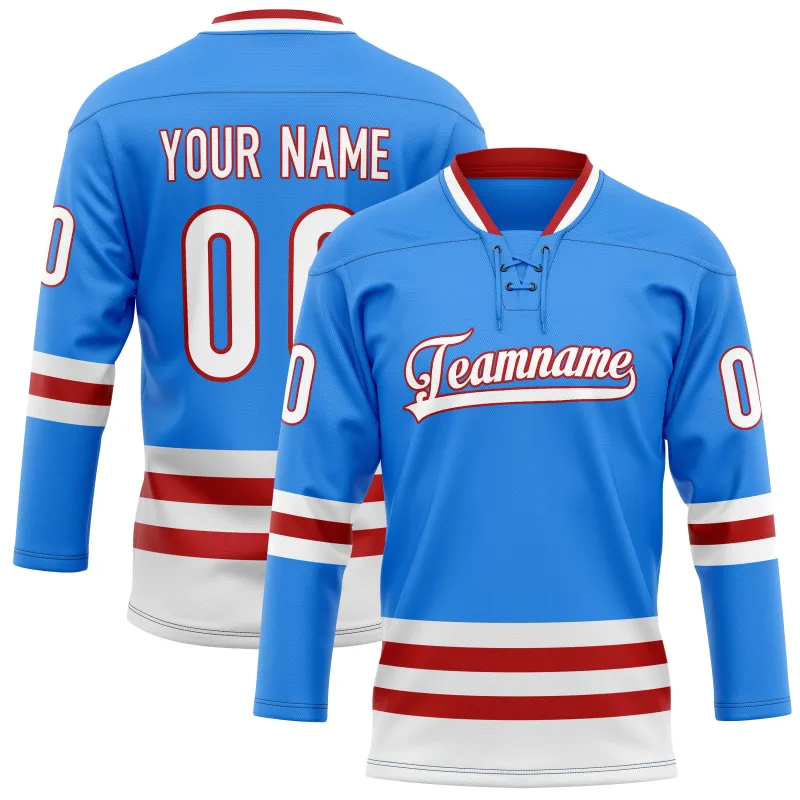 Custom Powder Blue Maroon Solid Colour Hockey Jersey sold by Tailorly