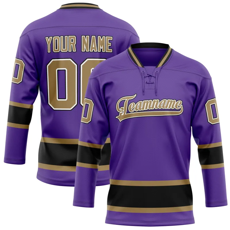 Custom Purple Old Gold Solid Colour Hockey Jersey sold by Tailorly