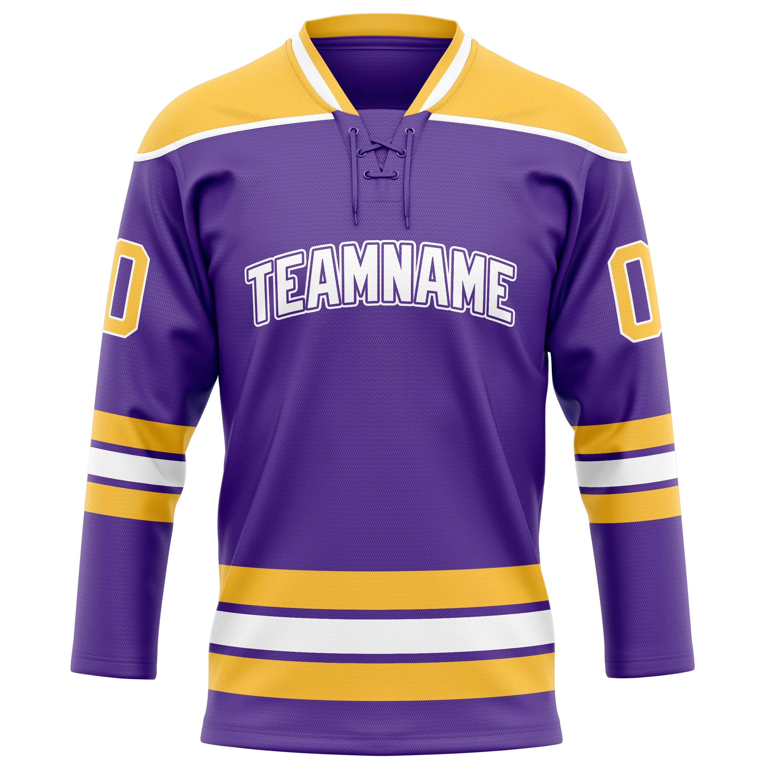 Custom Purple Gold Solid Colour Hockey Jersey sold by Tailorly product image thumbnail 2