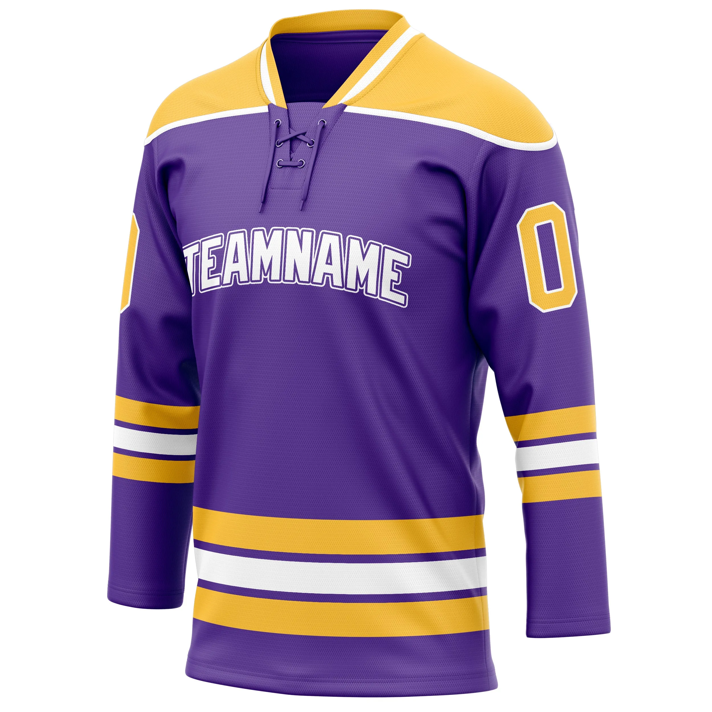 Custom Purple Gold Solid Colour Hockey Jersey sold by Tailorly product image thumbnail 3