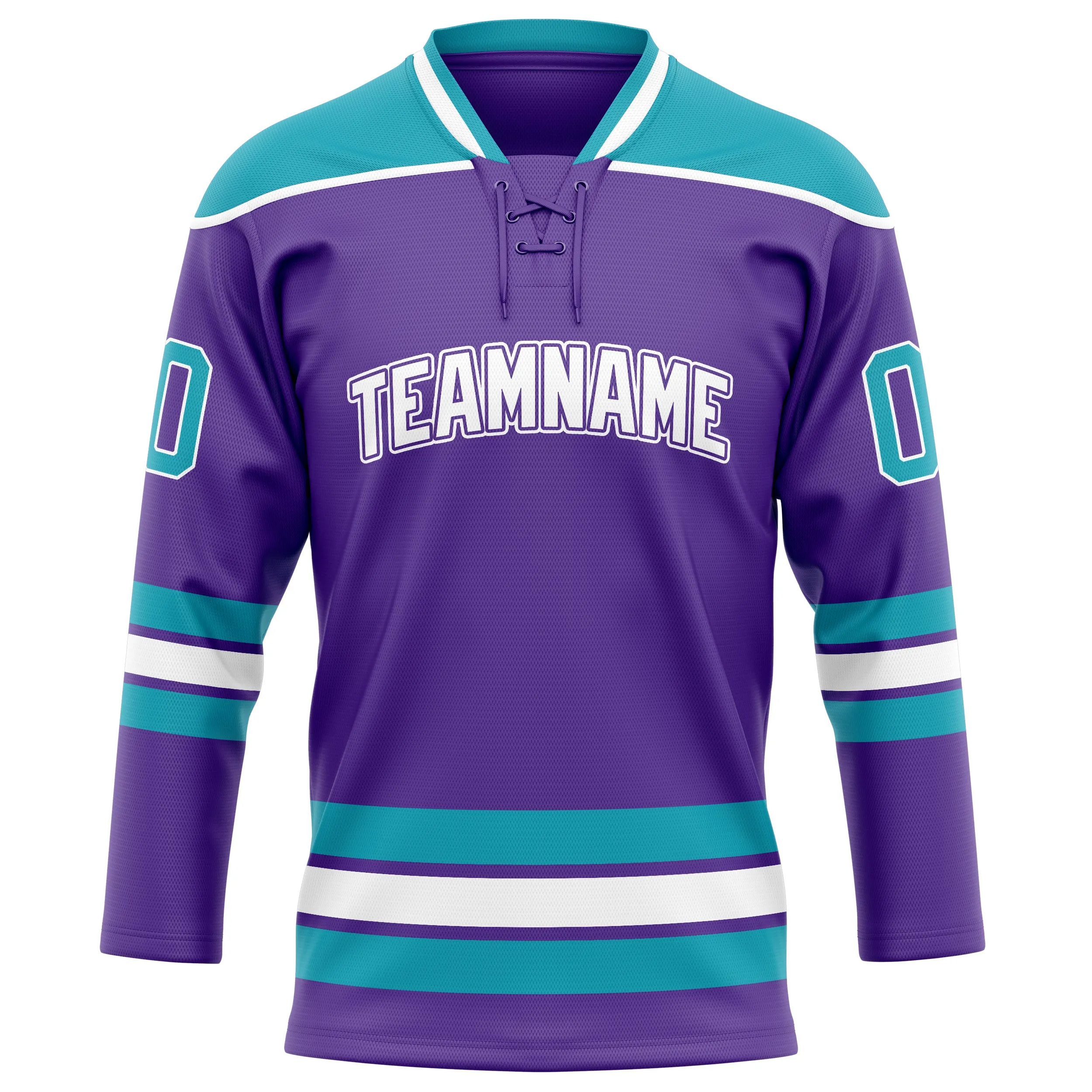 Custom Purple Teal Solid Colour Hockey Jersey sold by Tailorly product image thumbnail 2