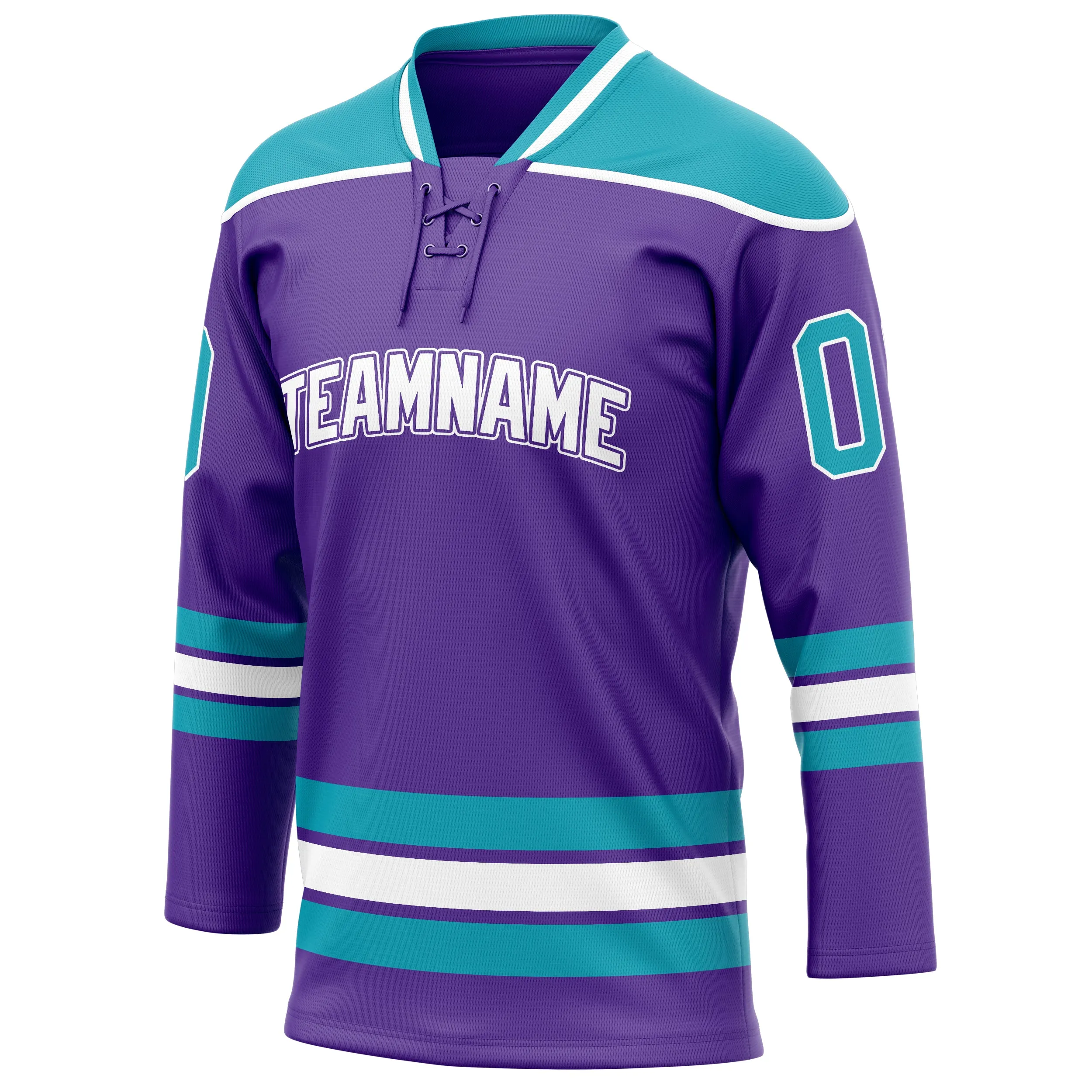 Custom Purple Teal Solid Colour Hockey Jersey sold by Tailorly product image thumbnail 3