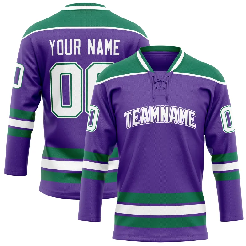 Custom Purple Kelly Green Solid Colour Hockey Jersey sold by Tailorly