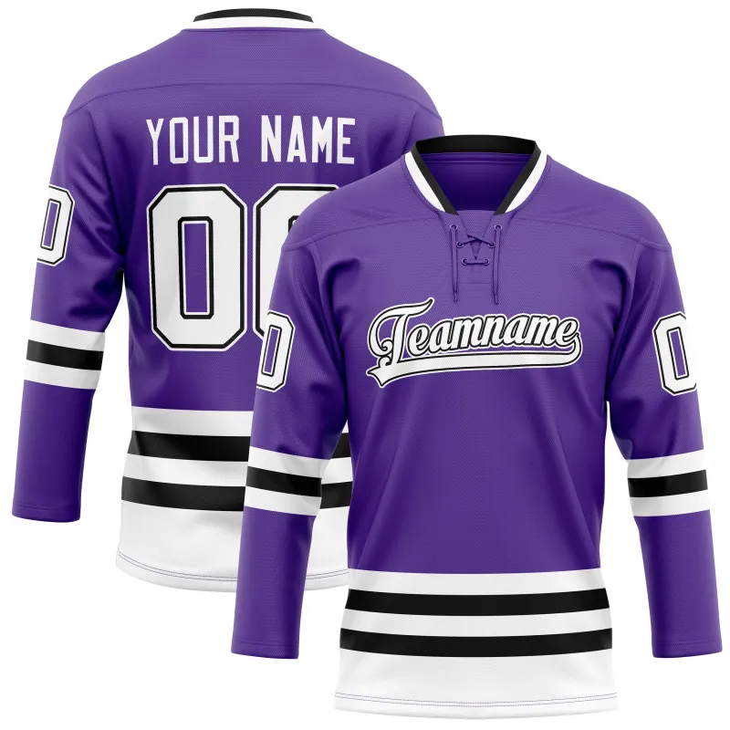 Custom Purple Black Solid Colour Hockey Jersey sold by Tailorly