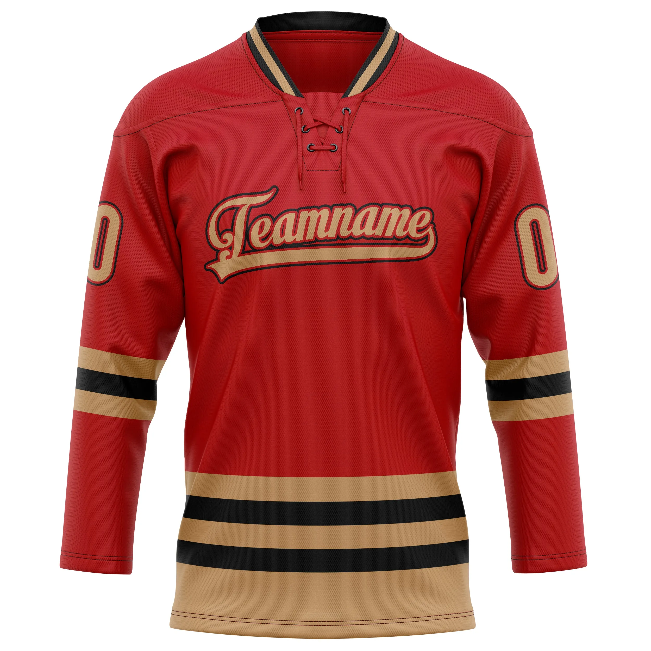 Custom Red Old Gold Solid Colour Hockey Jersey sold by Tailorly product image thumbnail 2