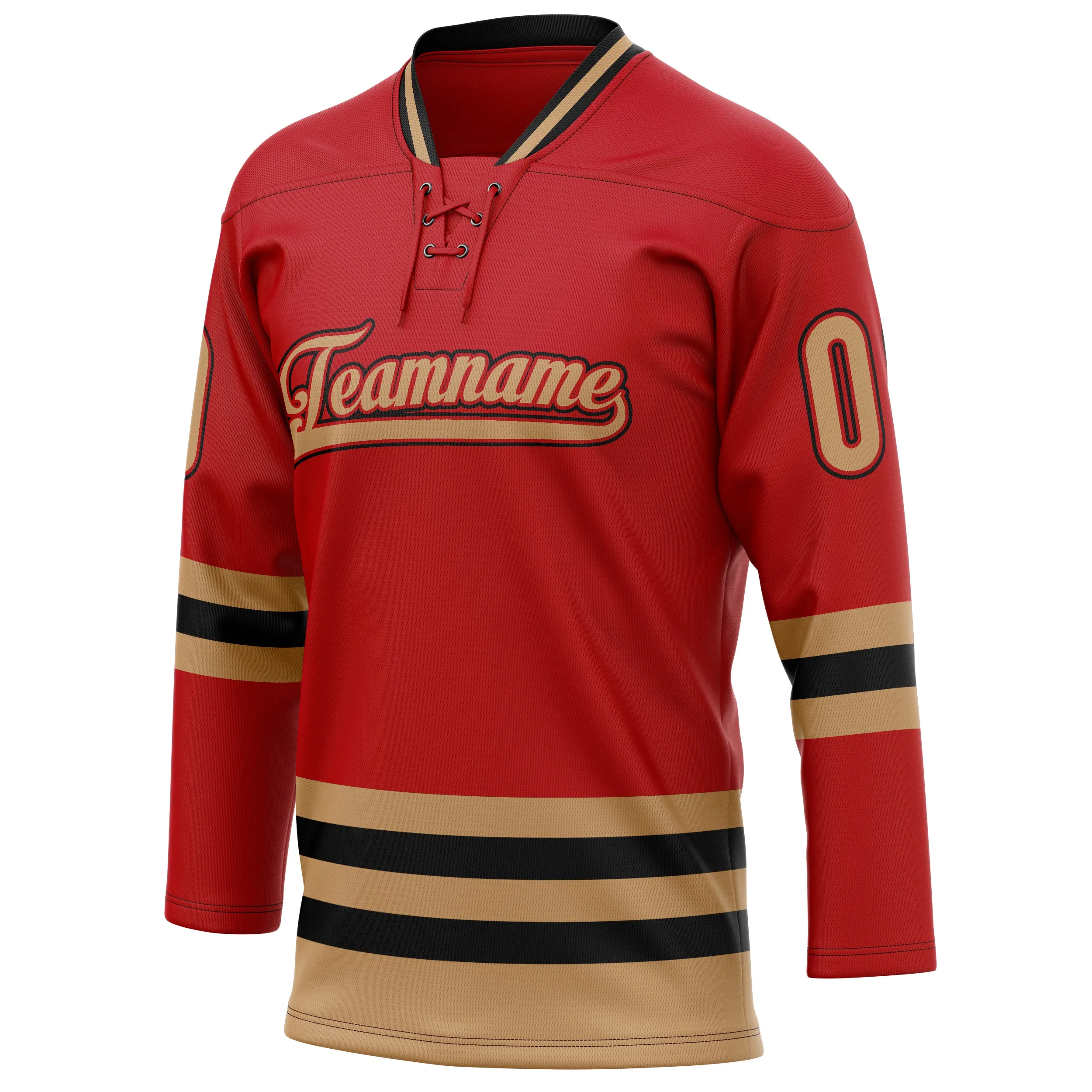 Custom Red Old Gold Solid Colour Hockey Jersey sold by Tailorly product image thumbnail 3